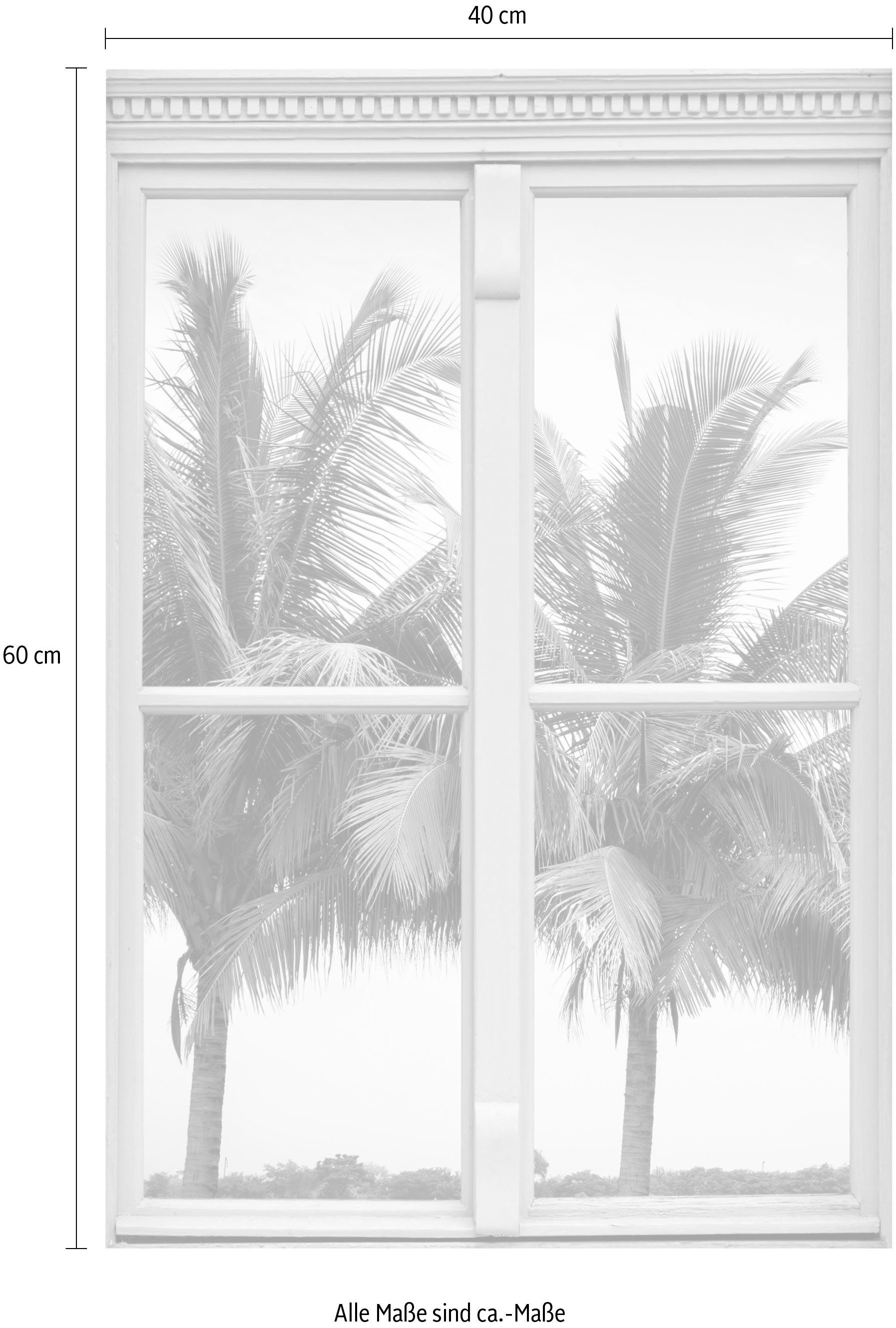 queence Wandfolie Palmen Muursticker, muurdecoratie, zelfklevend, 3D, raam