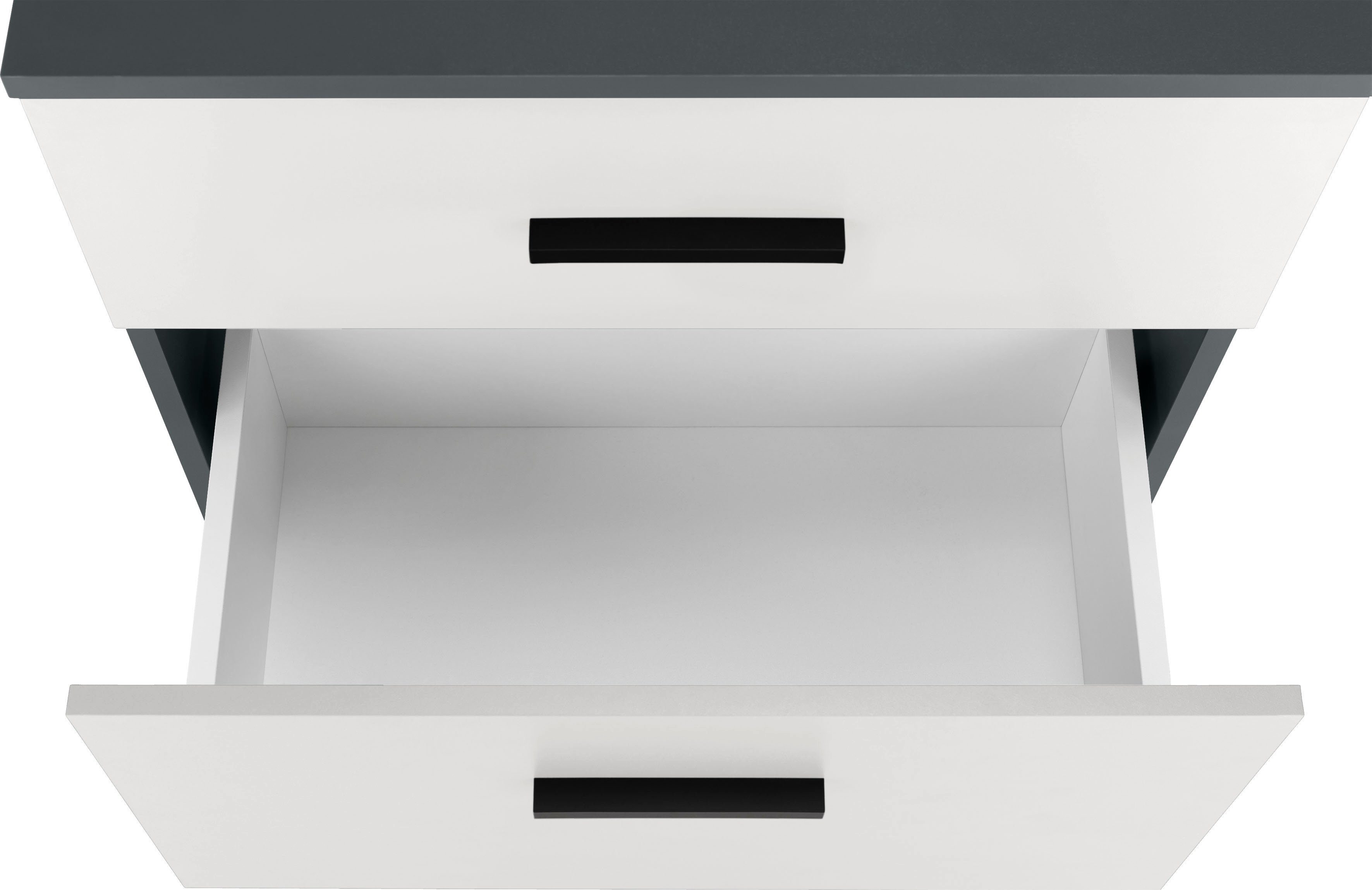 INOSIGN Wastafelonderkast Skara met klep en lade, zwarte grepen, breedte 60 cm, hoogte 55 cm