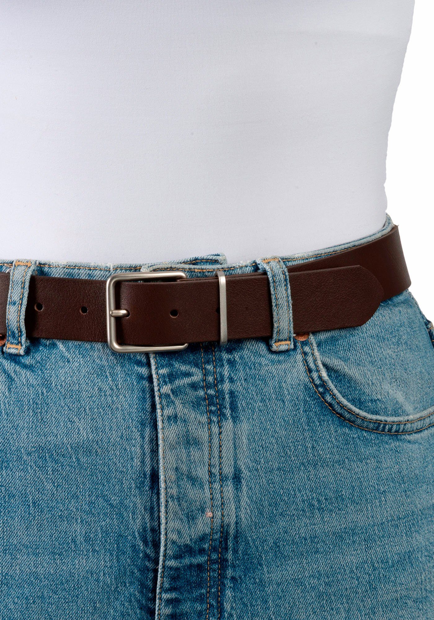 Tom Tailor Leren riem TTREGGIE 3,5 cm brede damesriem, must-have voor denim en formeel