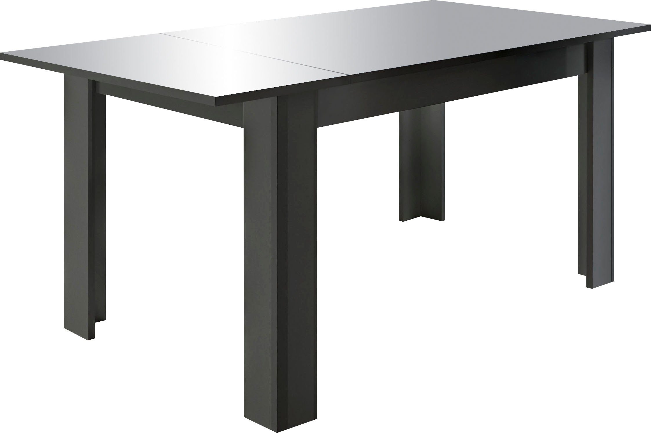 INOSIGN Eettafel Dama 137x90x79 cm (BxDxH), eettafel antraciet hoogglans lak moderne rechthoekige keukentafel, uitschuifbaar, uitbreidbaar tot 185 cm