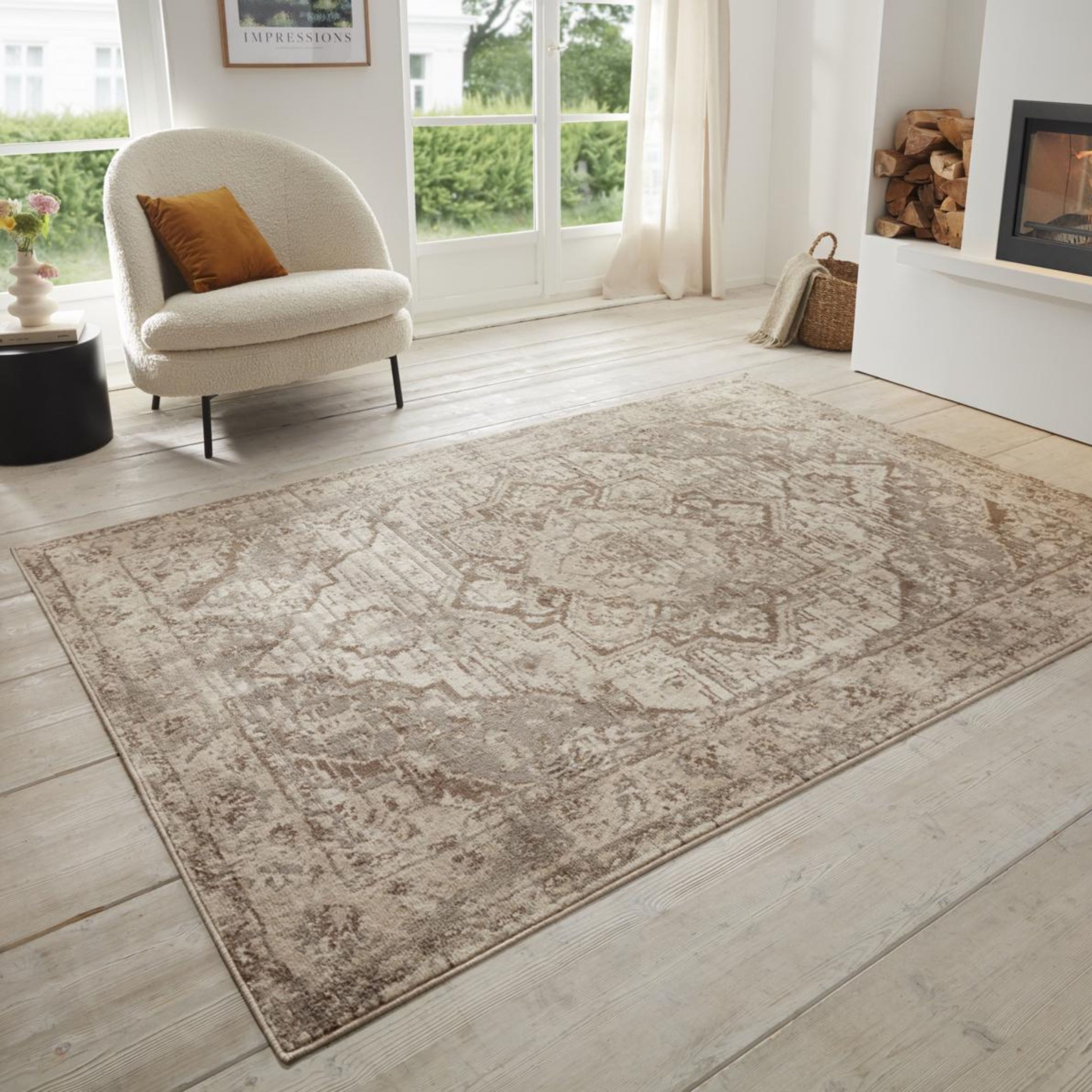 HANSE Home Vloerkleed Zand Korte pool, loper, oriënt, vintage, woonkamer, slaapkamer, eetkamer