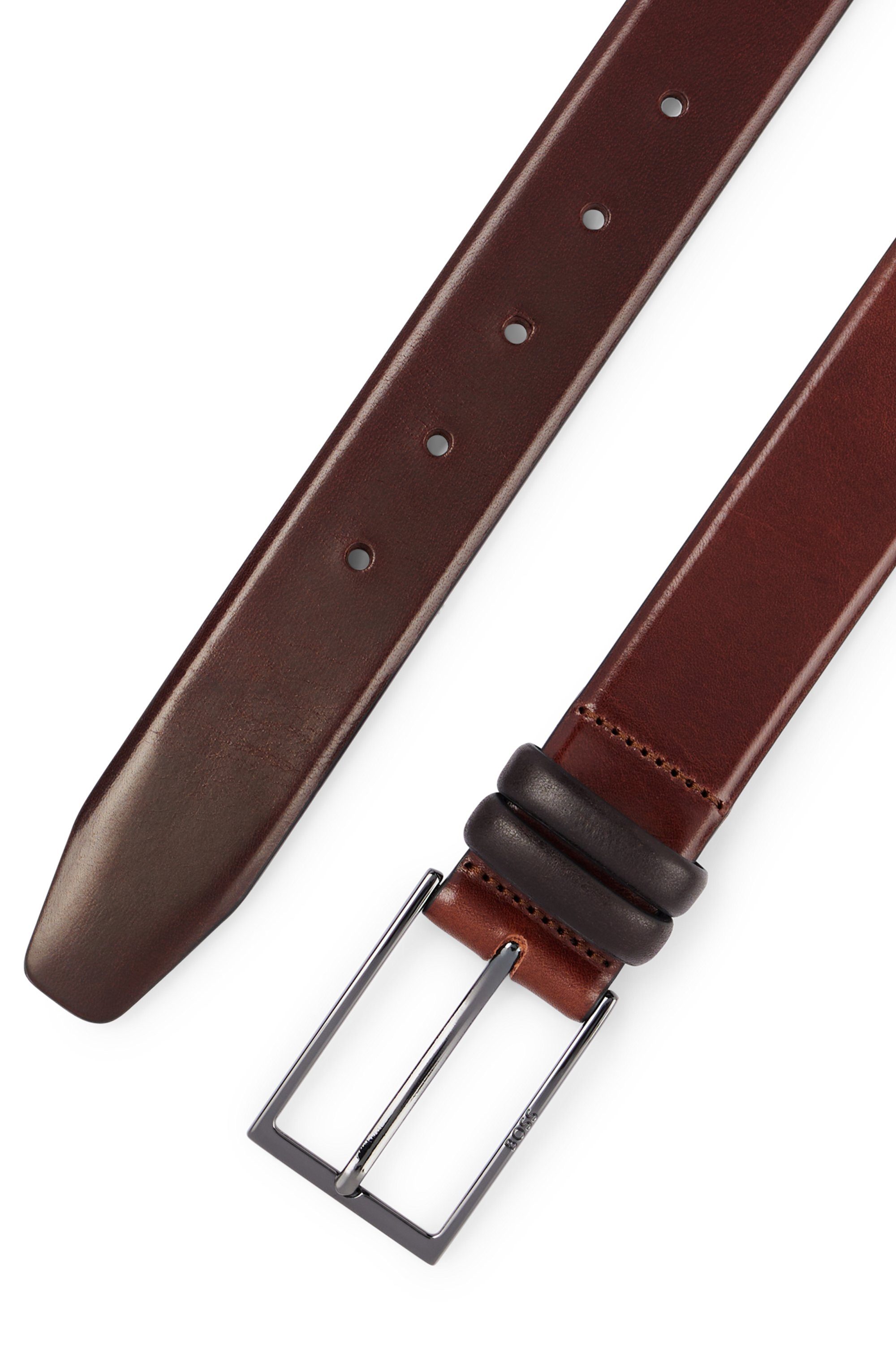 Boss Leren riem CARMELLO van gelooid leer met hugo boss logo-embossing op metalen sluiting