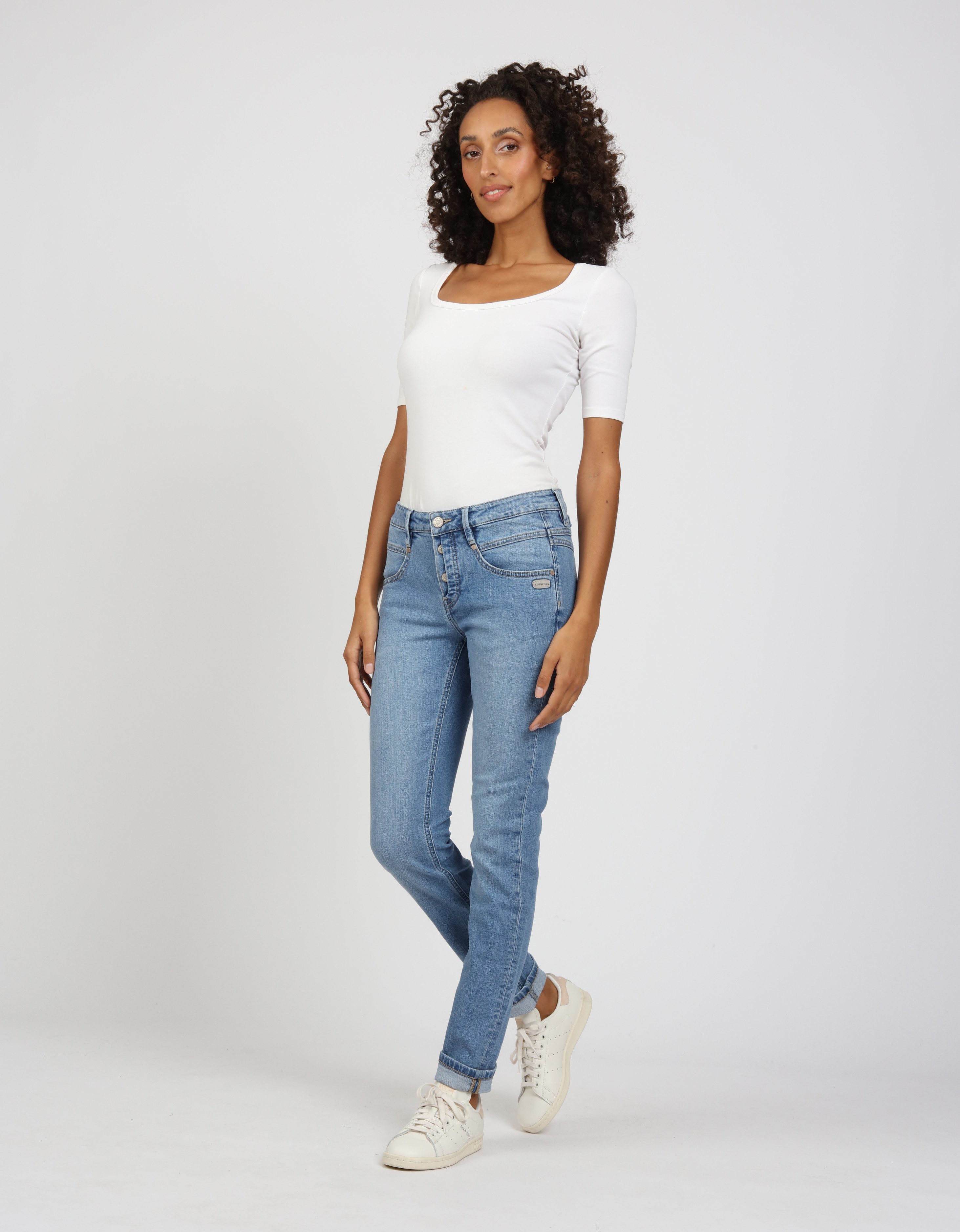 GANG Skinny fit jeans 94Medina met stijlvolle, half open knoopsluiting