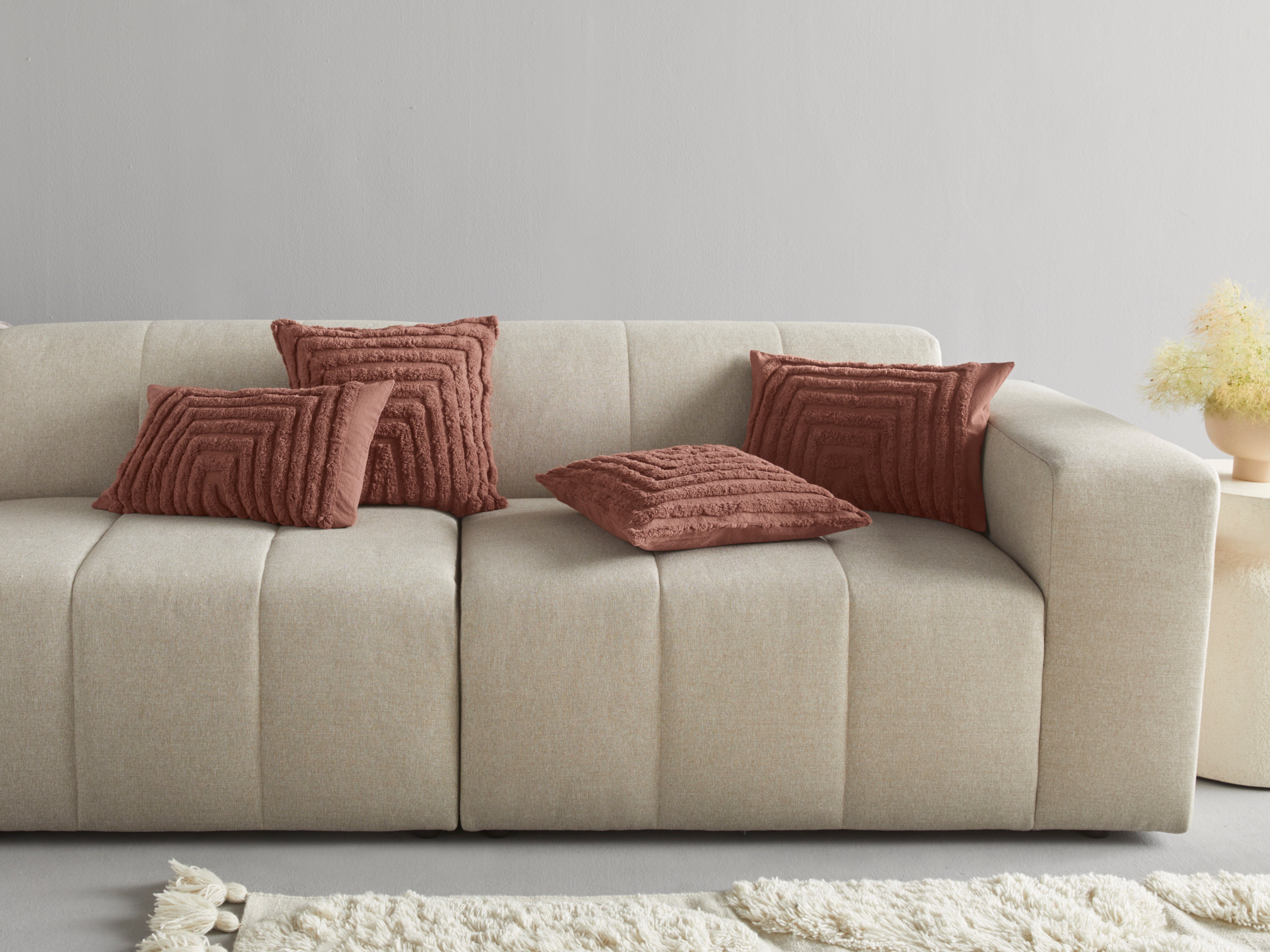 LeGer Home by Lena Gercke Kussenovertrekken Loana met pluizige 3d-patronen (combi-set, 2 stuks)