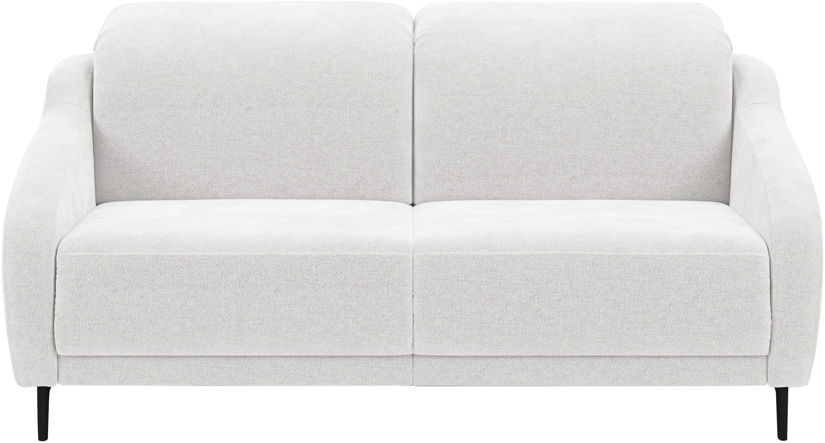 sit&more 2,5-zits Blues naar keuze met klaptafel en usb wit, 2-zitsbanken, Incl.hoofdsteunverstelling-met TV-functie gemotoriseerde zijkant links