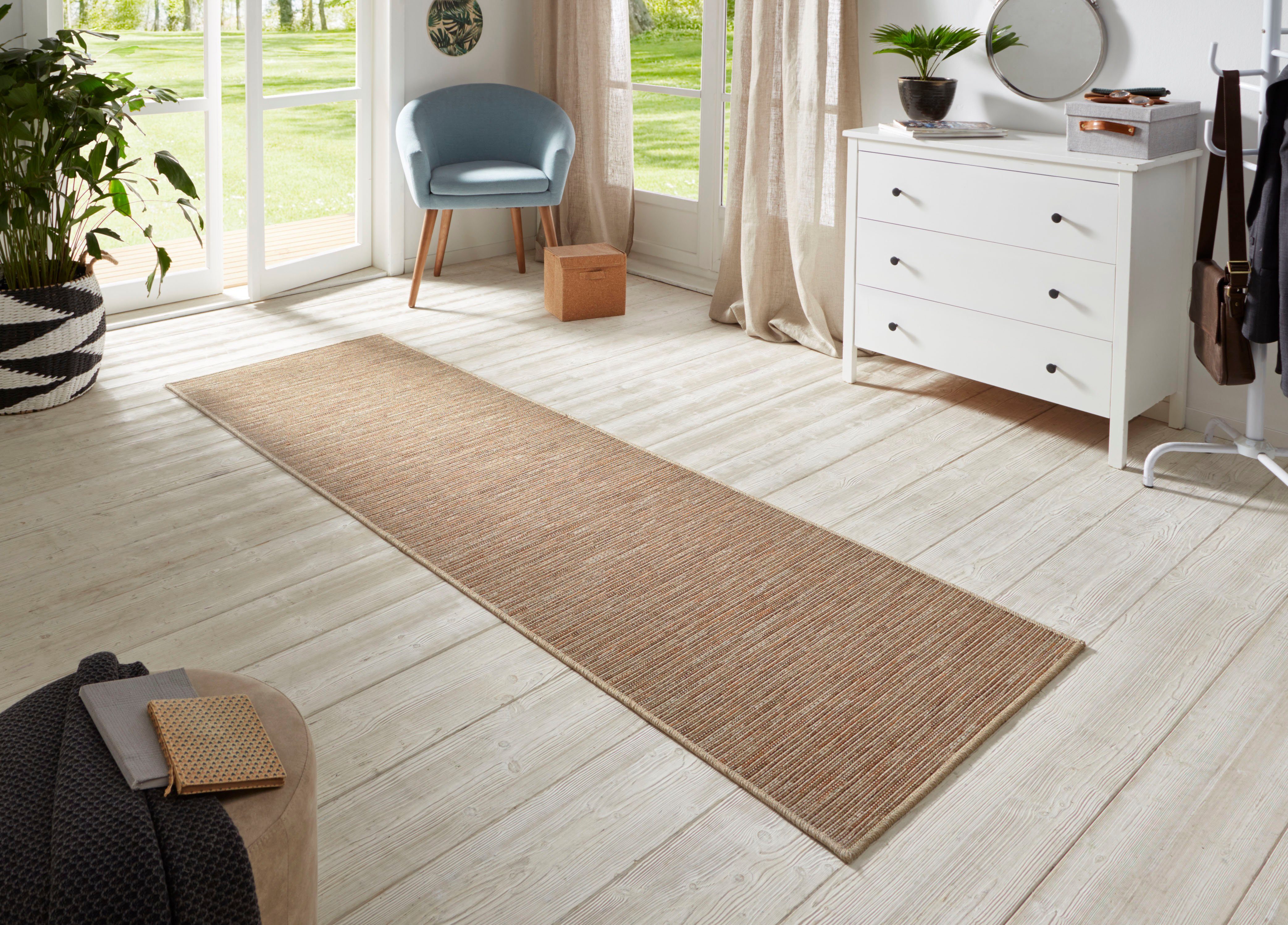 HANSE Home Loper Nature 400 Platweefsel, in- & outdoor, antislip, hal, keuken, tuin, terras lopers maat 80x450 cm multicolor