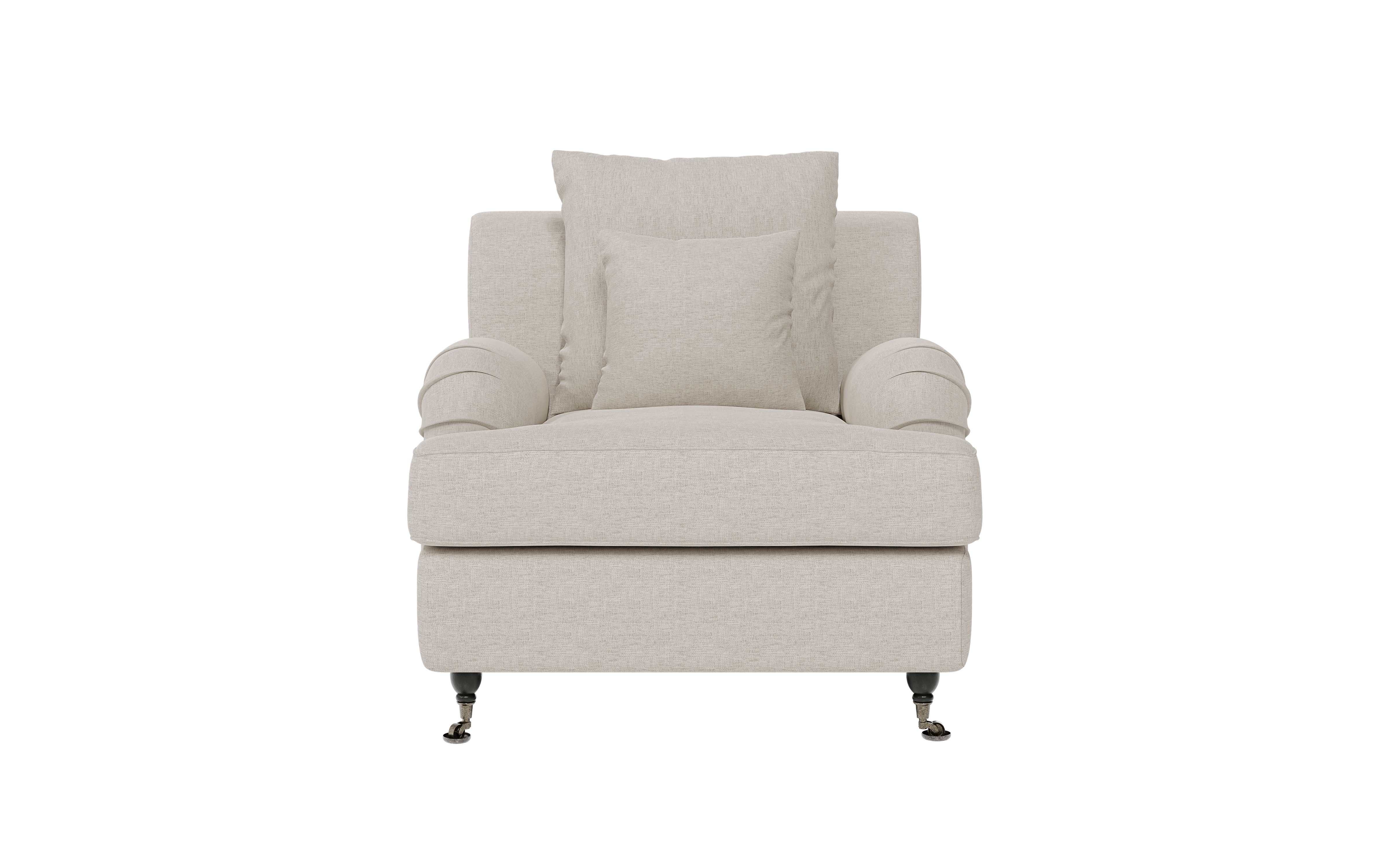 Guido Maria Kretschmer Home&Living Fauteuil NORIN twee soorten poten: voor - wieltjes, aan de achterkant - houten poten
