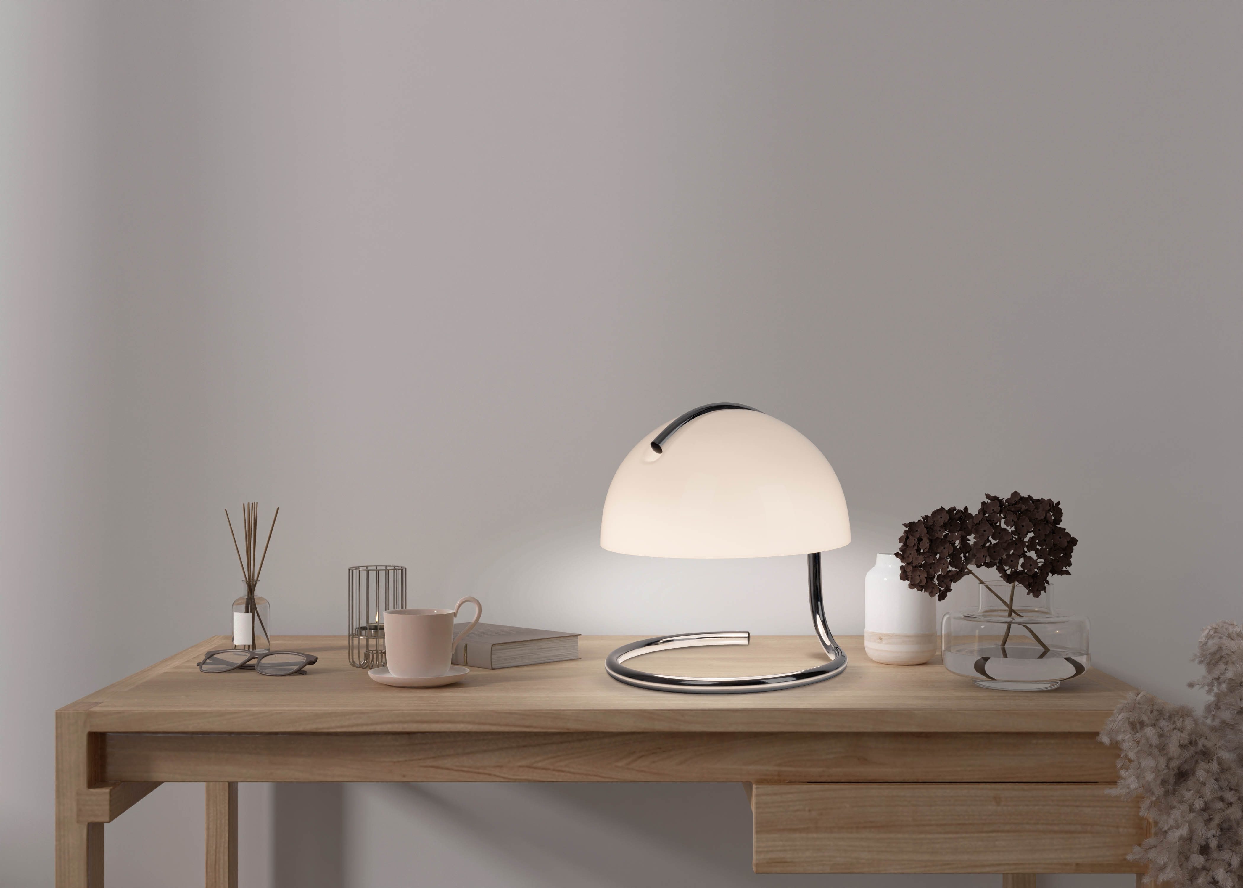 näve Tafellamp Burano halfronde glazen kap, 1x e27, snoer zwart 150cm (1 stuk)