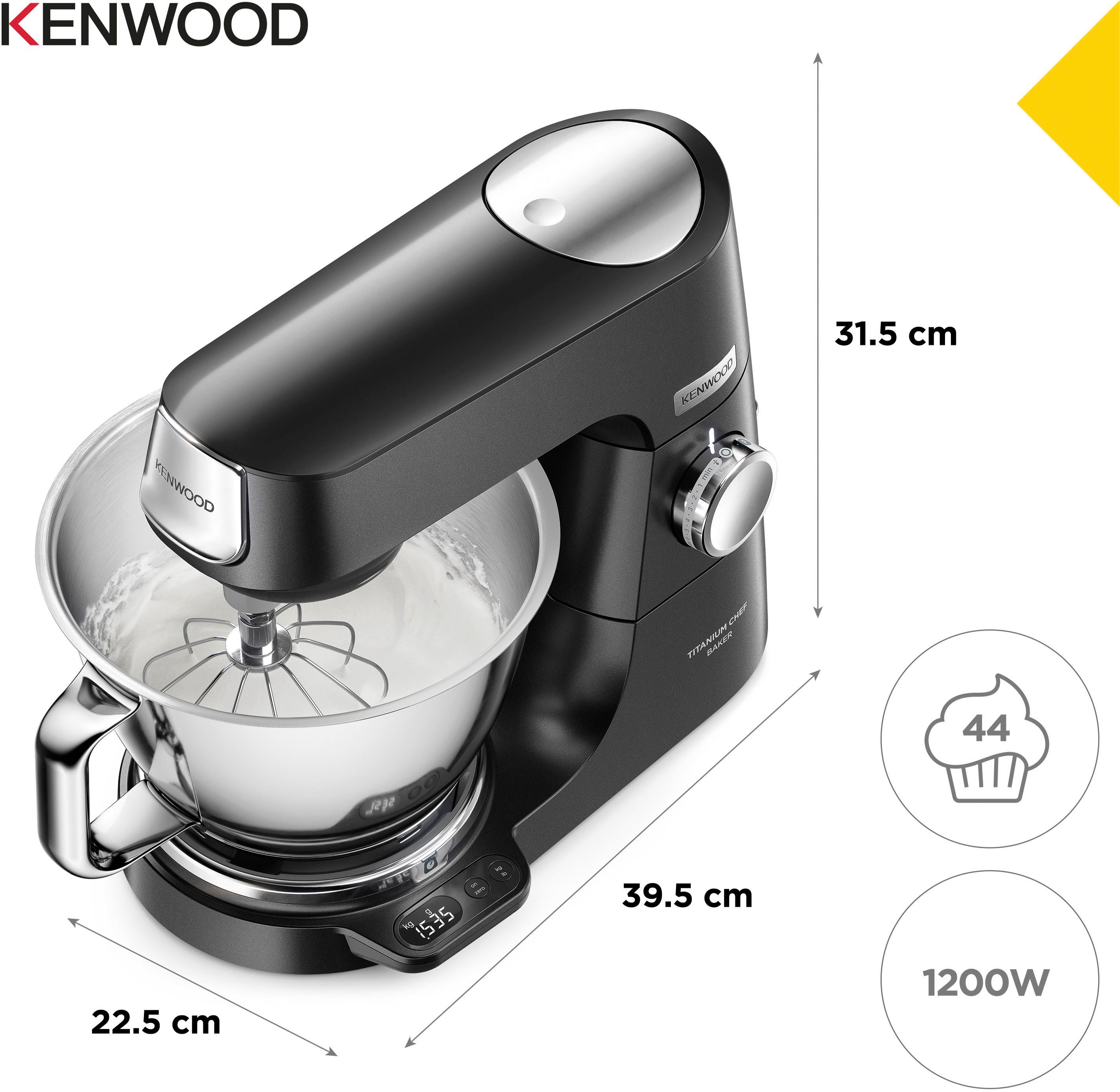 KENWOOD Keukenmachine Titanium Chef Baker KVC85.004BK m. Zubeh.
