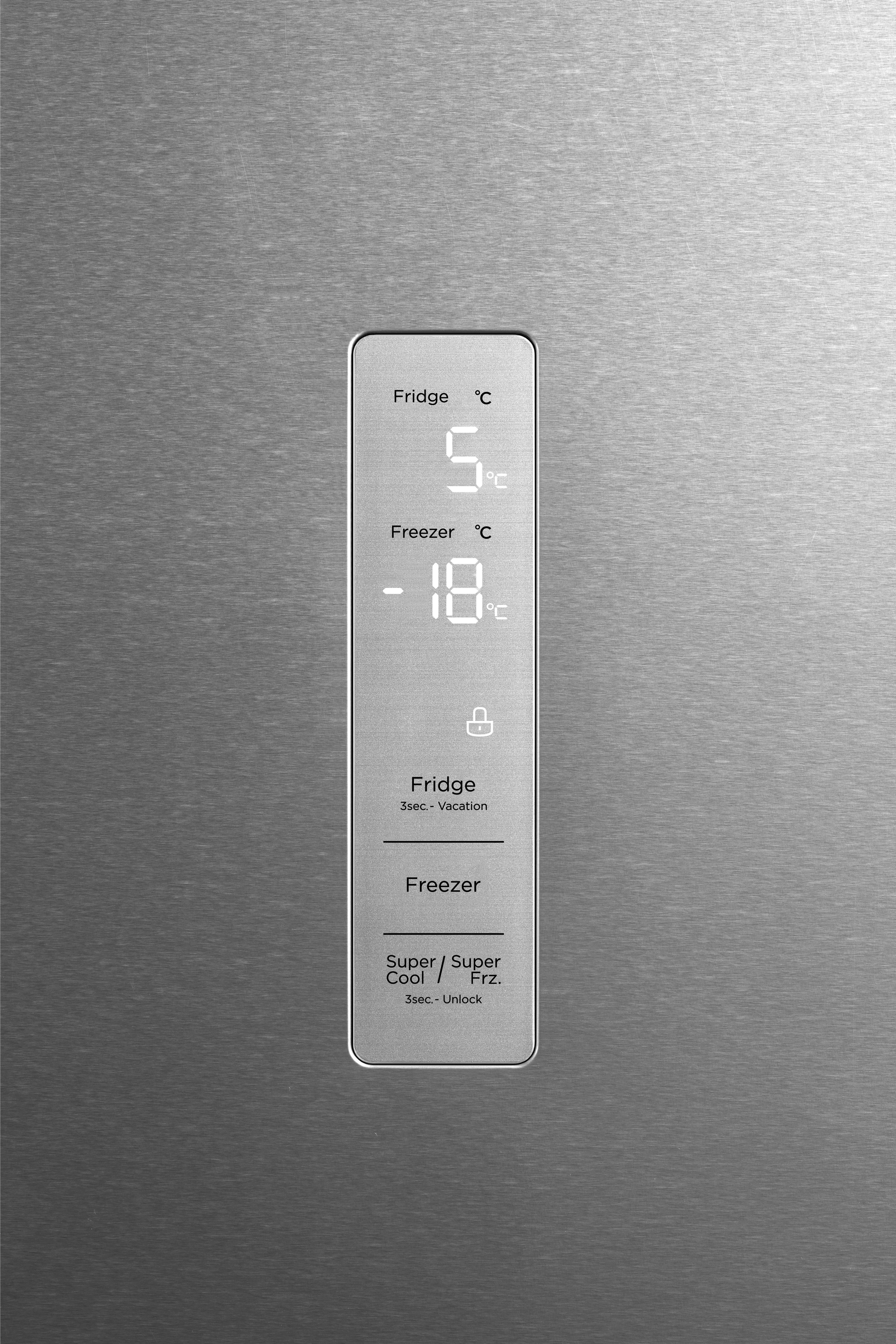 Hanseatic Koel-vriescombinatie HKGK20060ANFI NoFrost, automatische ontdooiing, QuickFreeze, vakantiemodus, display