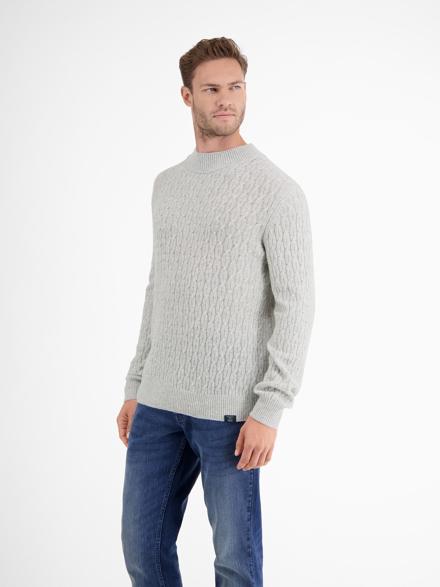 Lerros Gebreide trui LERROS kabelgebreide pullover met turtleneck