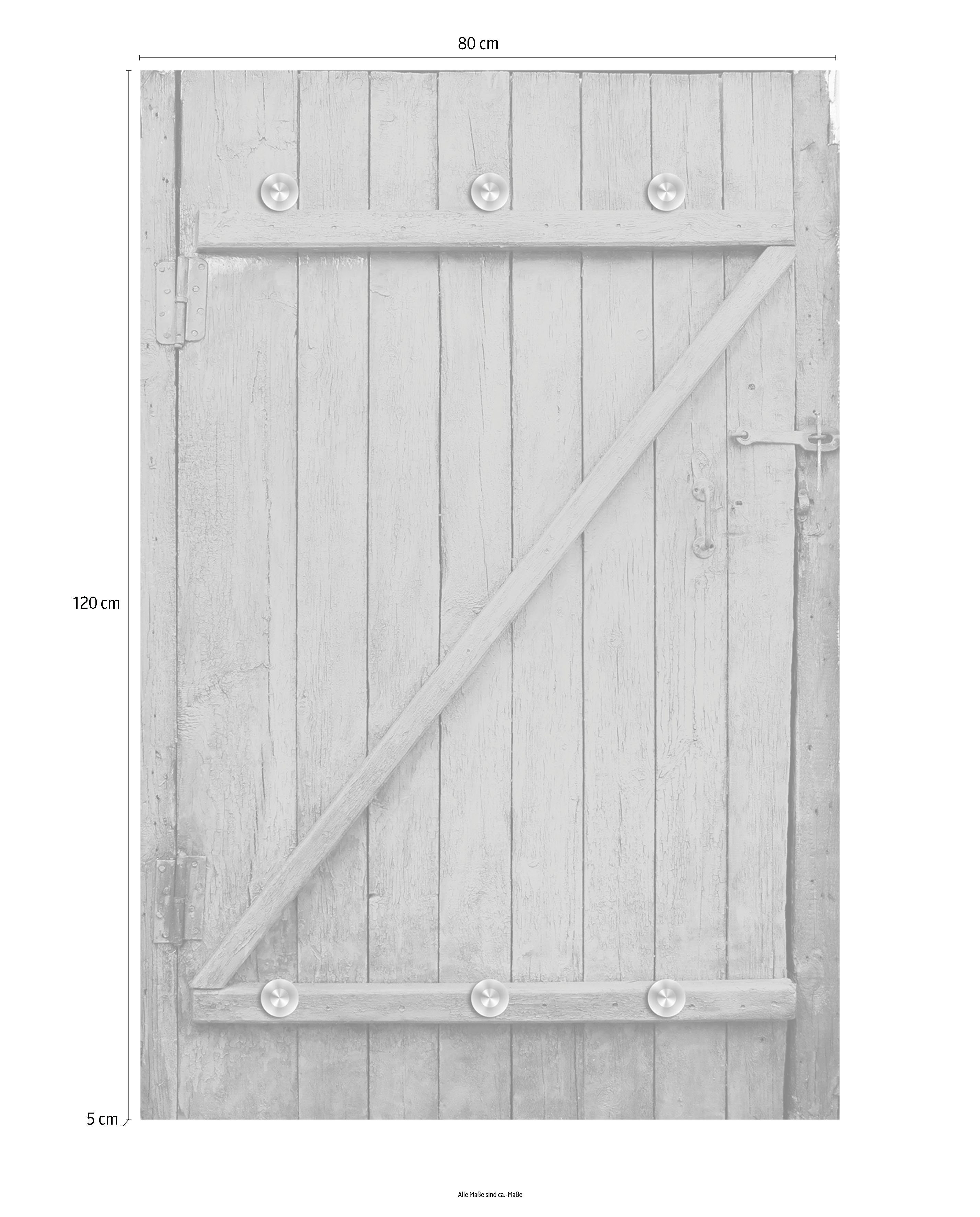 queence Kapstok Houten deur met 6 haken, 80 x 120 cm