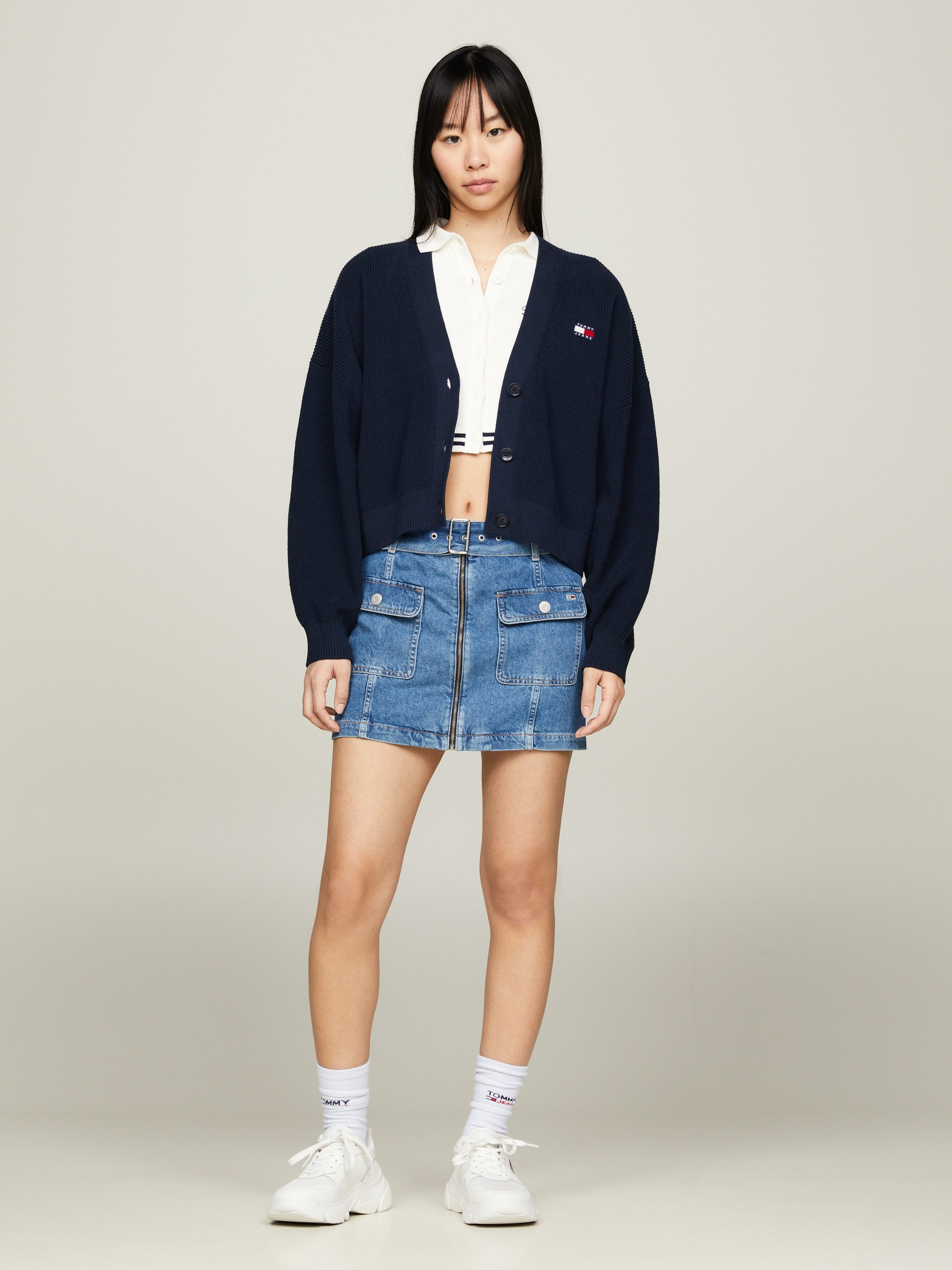 TOMMY Jeans rok BELTED ZIPPER SKIRT BH7036