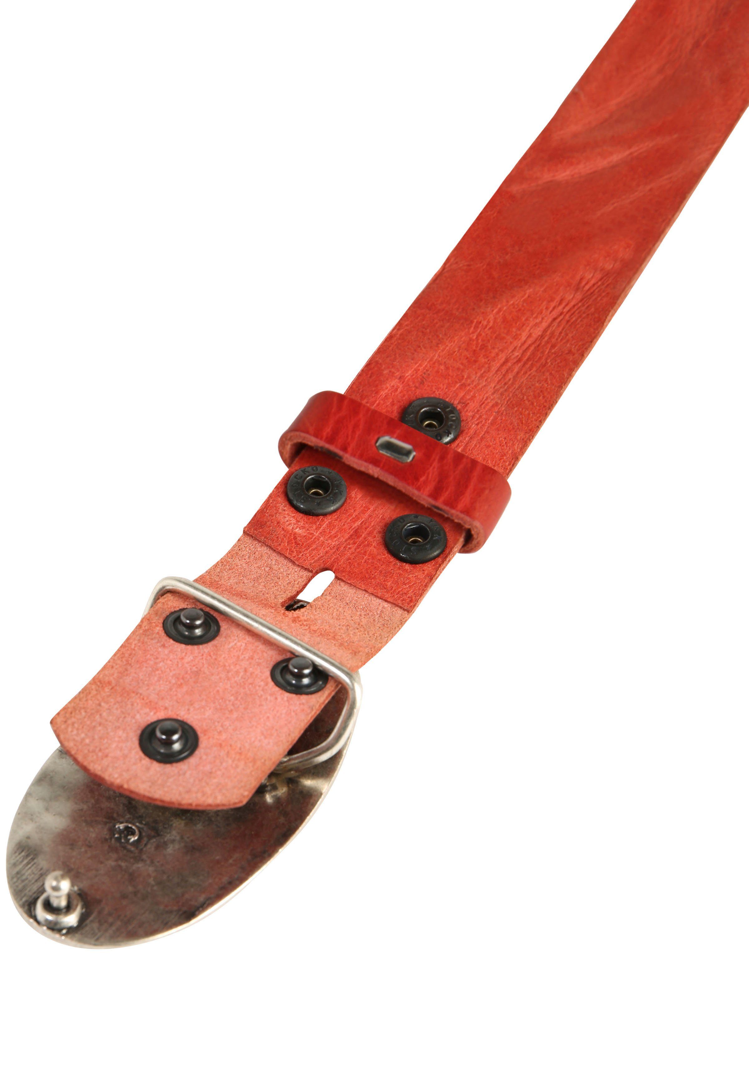 RETTUNGSRING by showroom 019° Leren riem met verwisselbare sluiting "hart ovaal"