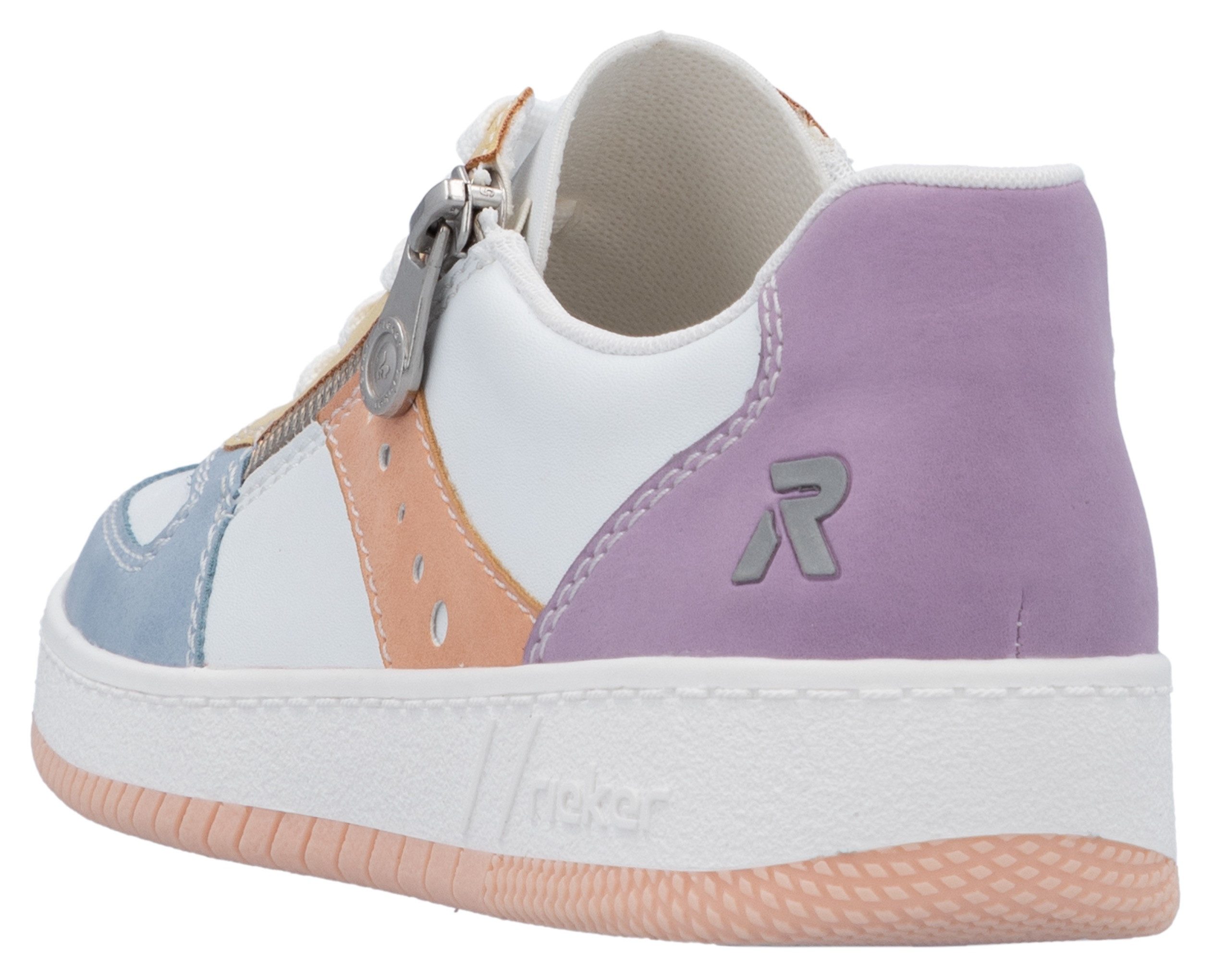 RIEKER Sport Sneakers in actuele kleurcombinatie, vrijetijdsschoen, lage schoen, veterschoen