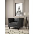 atlantic home collection fauteuil chesterfield stoel met armleuningen, extra zacht en behaaglijk, vulling met veren grijs