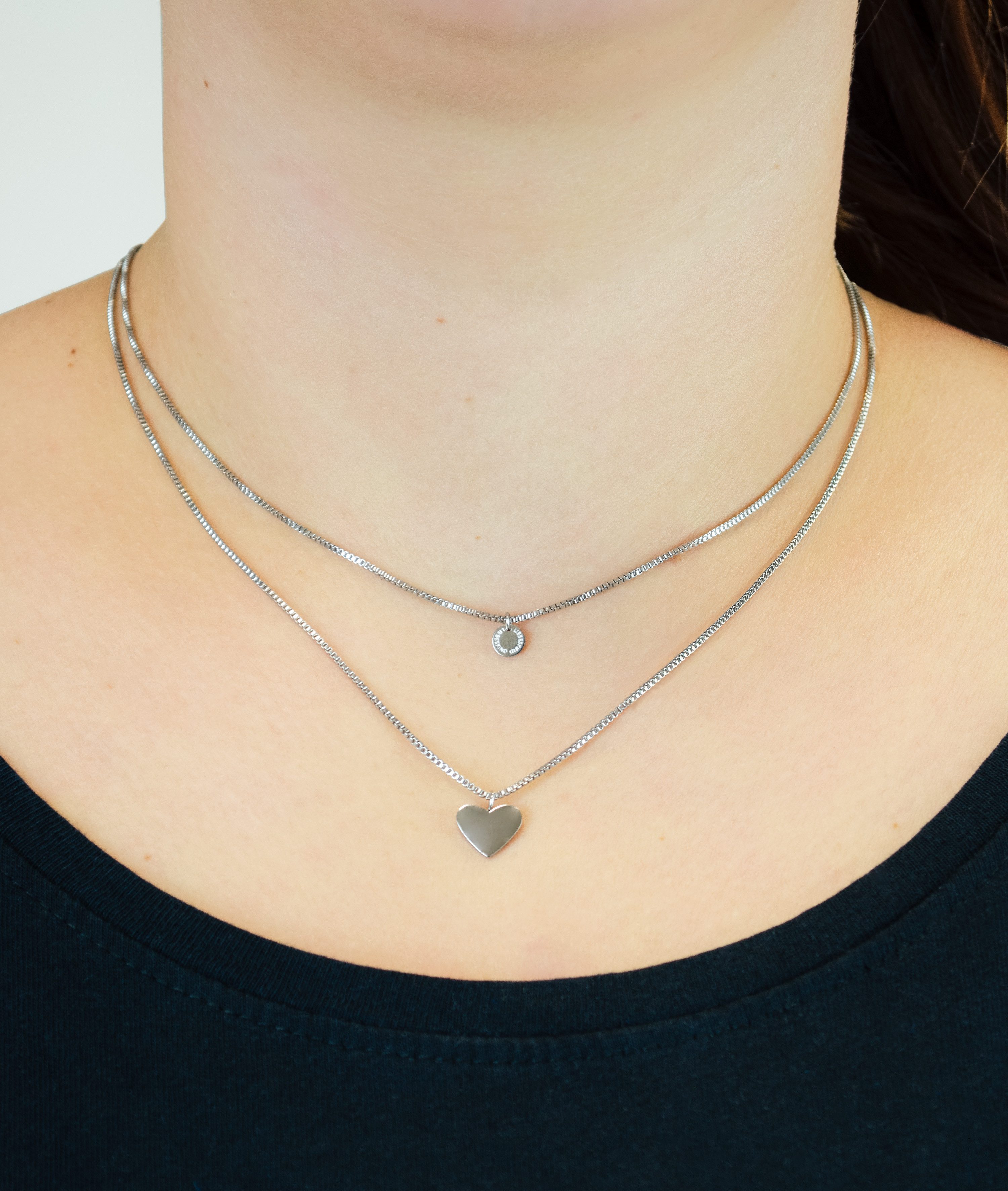 Liebeskind Berlin Ketting met hanger Sieraden RVS Layered Love Hart LJ-1560 LJ-1592 LJ-1593 LJ-1594