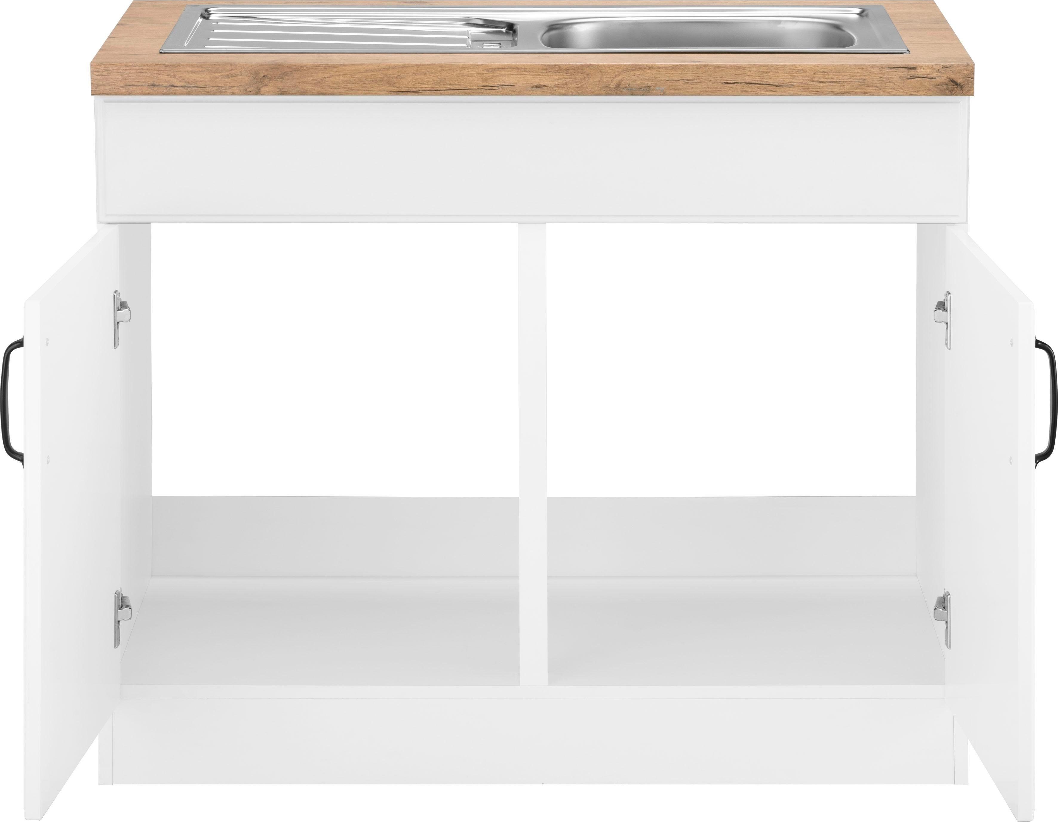 wiho Küchen Gootsteenkast Erla 100 cm breed met vakkenfront