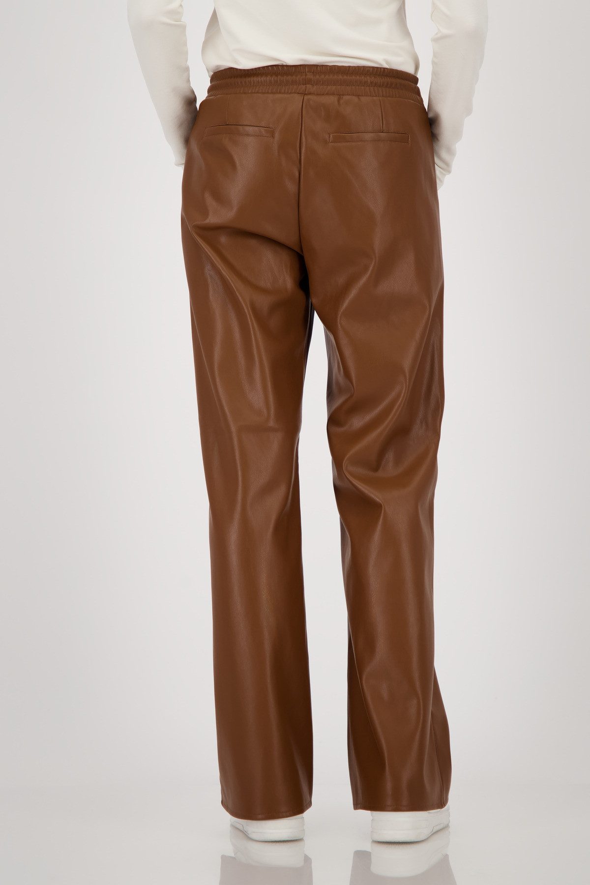 Monari Imitatieleren broek Straight-Leg-Broek