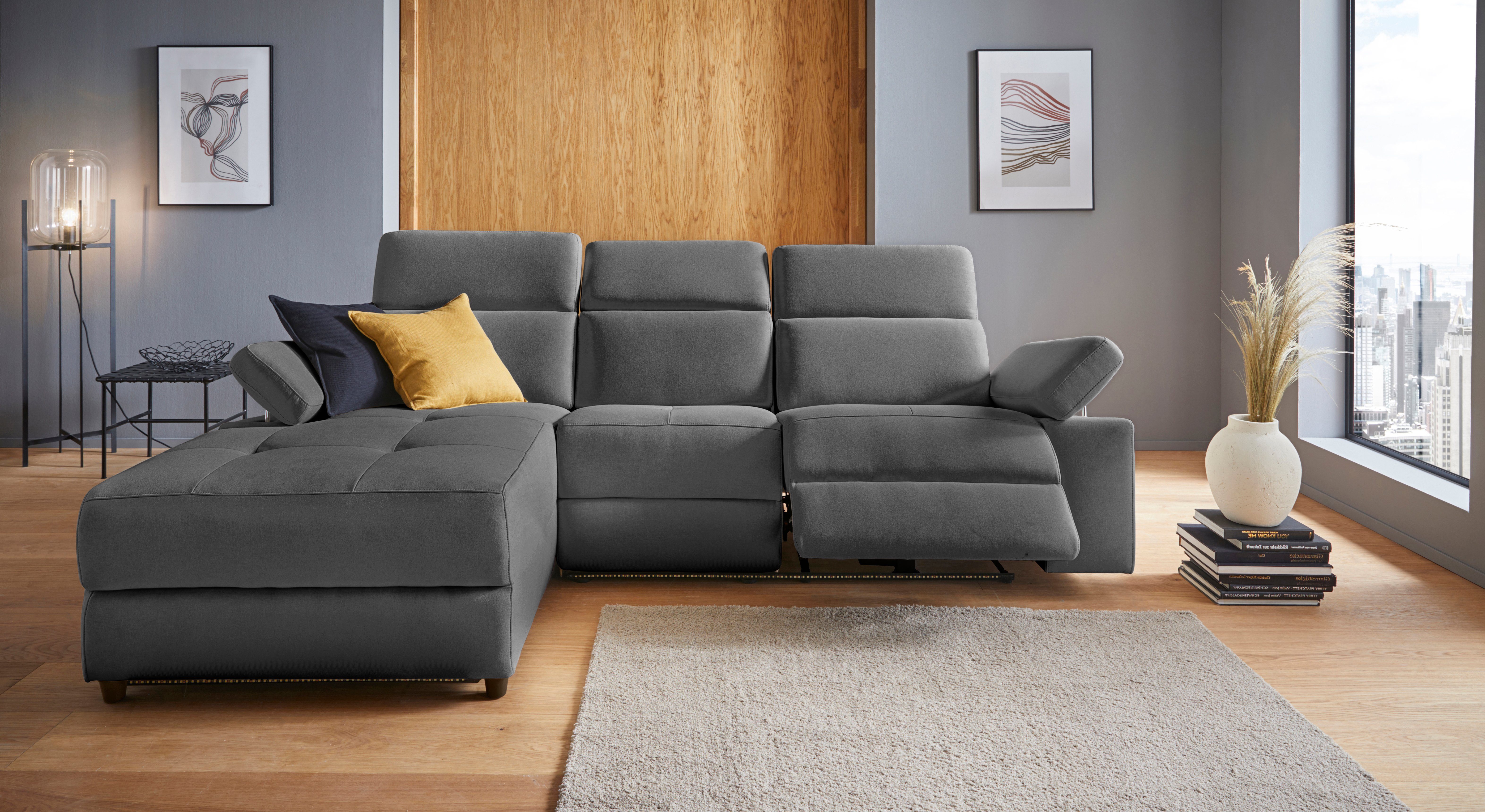 Places of Style Hoekbank Kilado, L-vorm, met relaxfunctie, verstelbare armleuning, verstelbare hoofdsteun