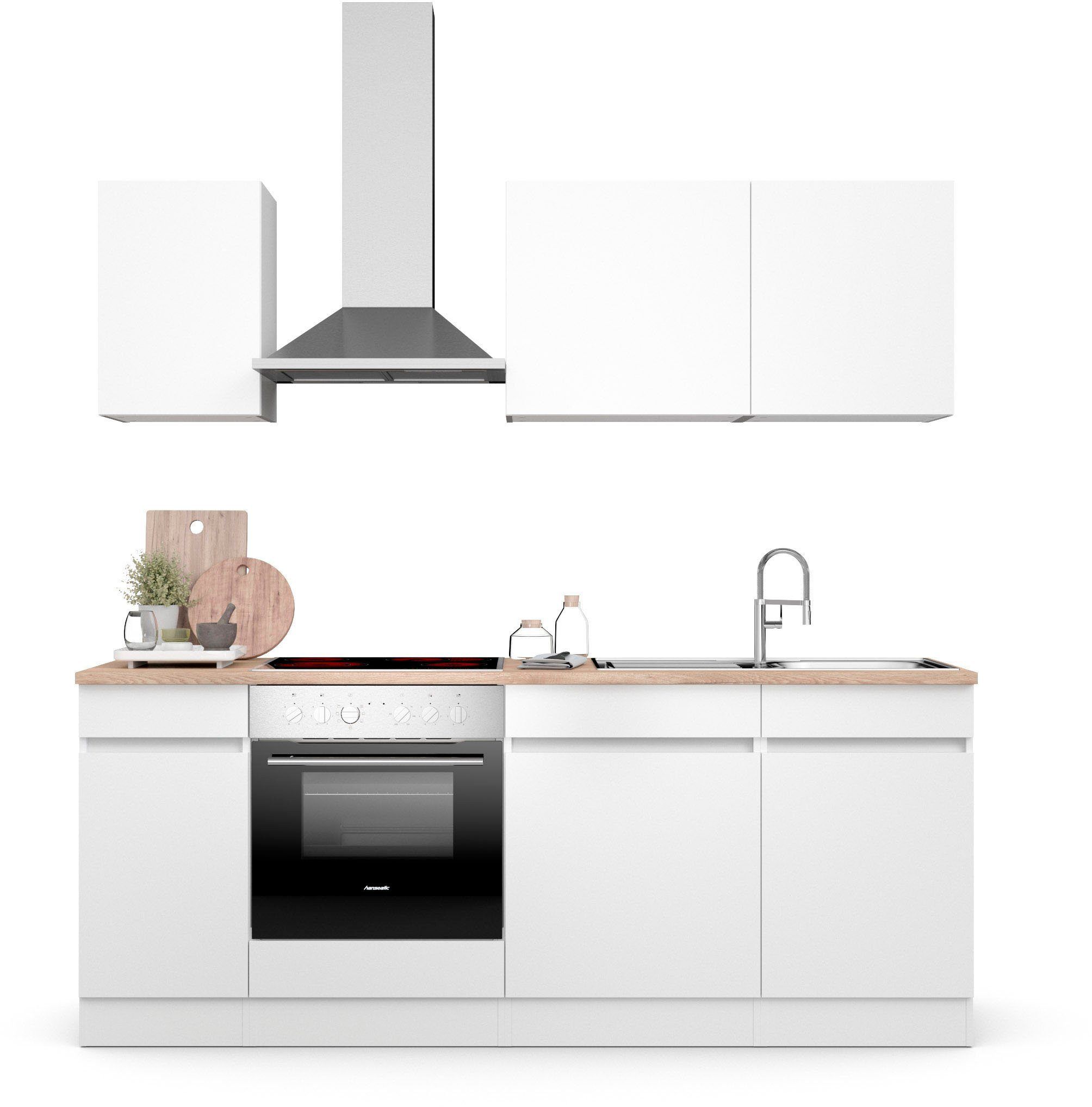 OPTIFIT Keuken Safeli Breedte 210 cm, naar keuze met of zonder Hanseatic elektrische apparaten