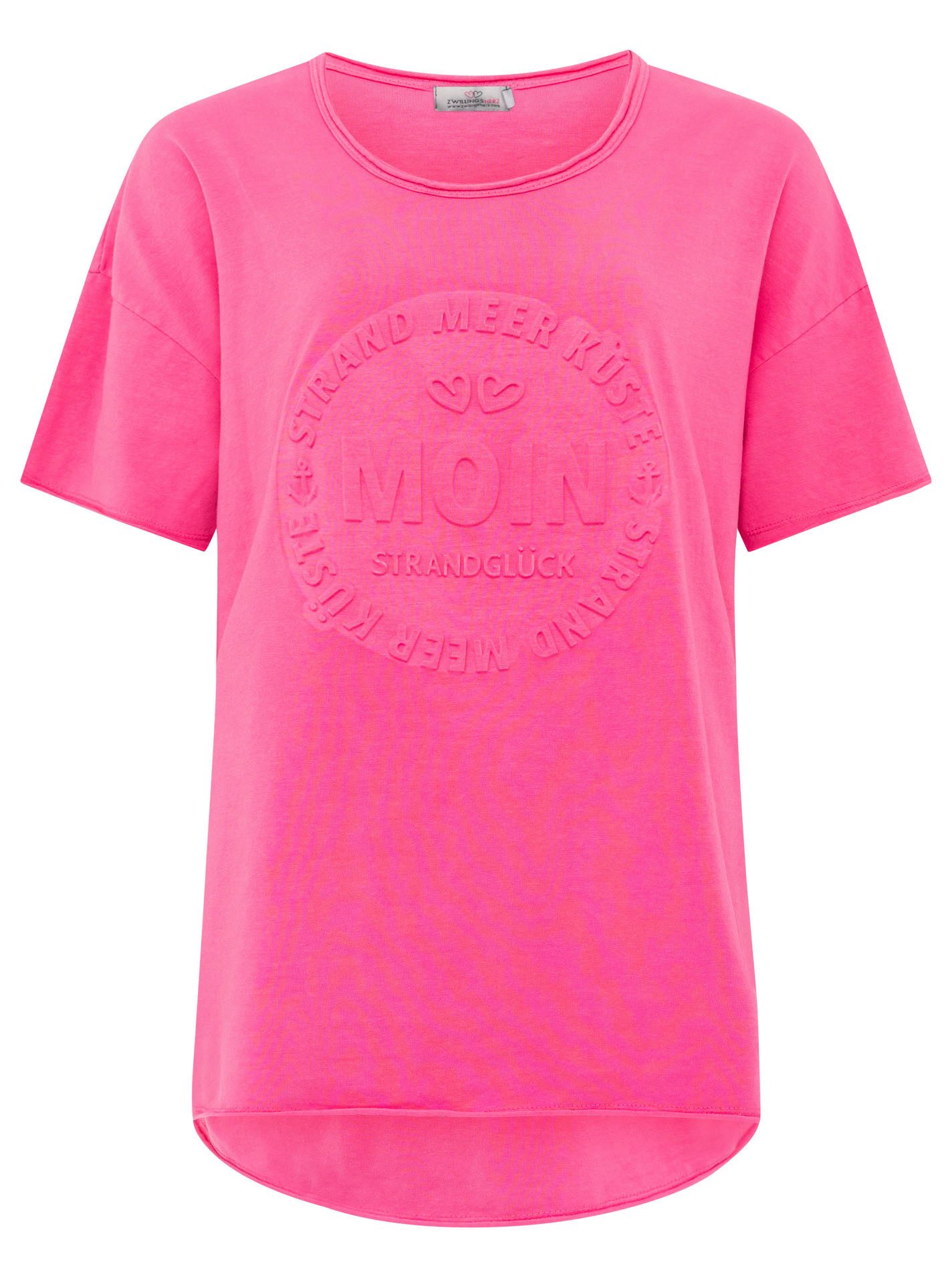 Zwillingsherz Shirt met korte mouwen Oversized shirt met stempeldruk "Moin"