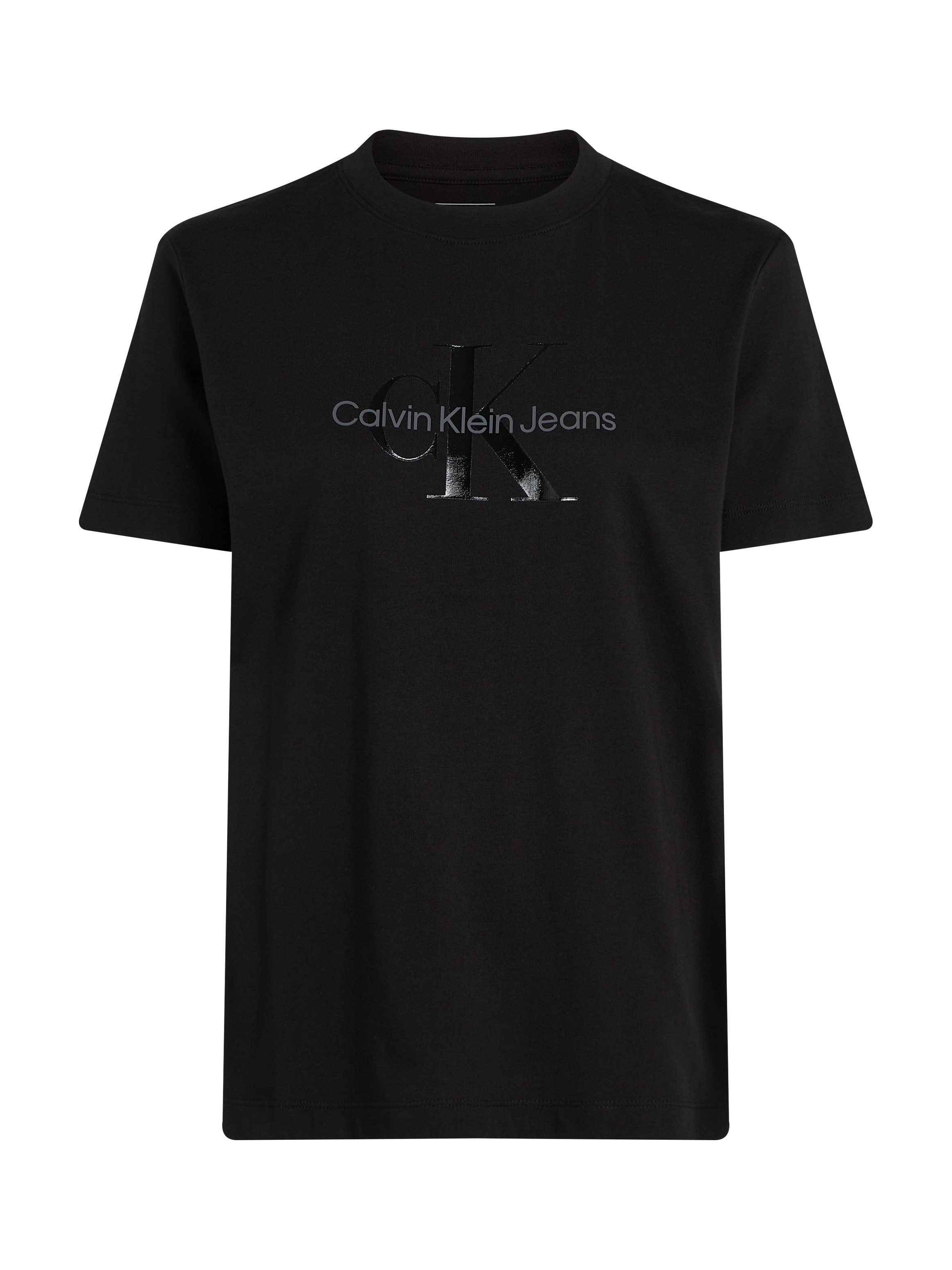 Calvin Klein Jeans Plus T-shirt PLUS GLOSSY MONOLOGO REGULAR TEE met glanzende print in grote maten