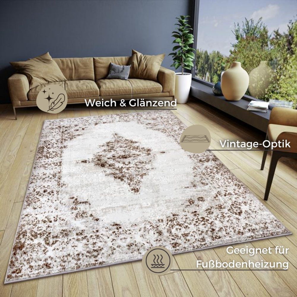 HANSE Home Vloerkleed Retro slijtvast, onderhoudsvriendelijk, robuust, glanzend