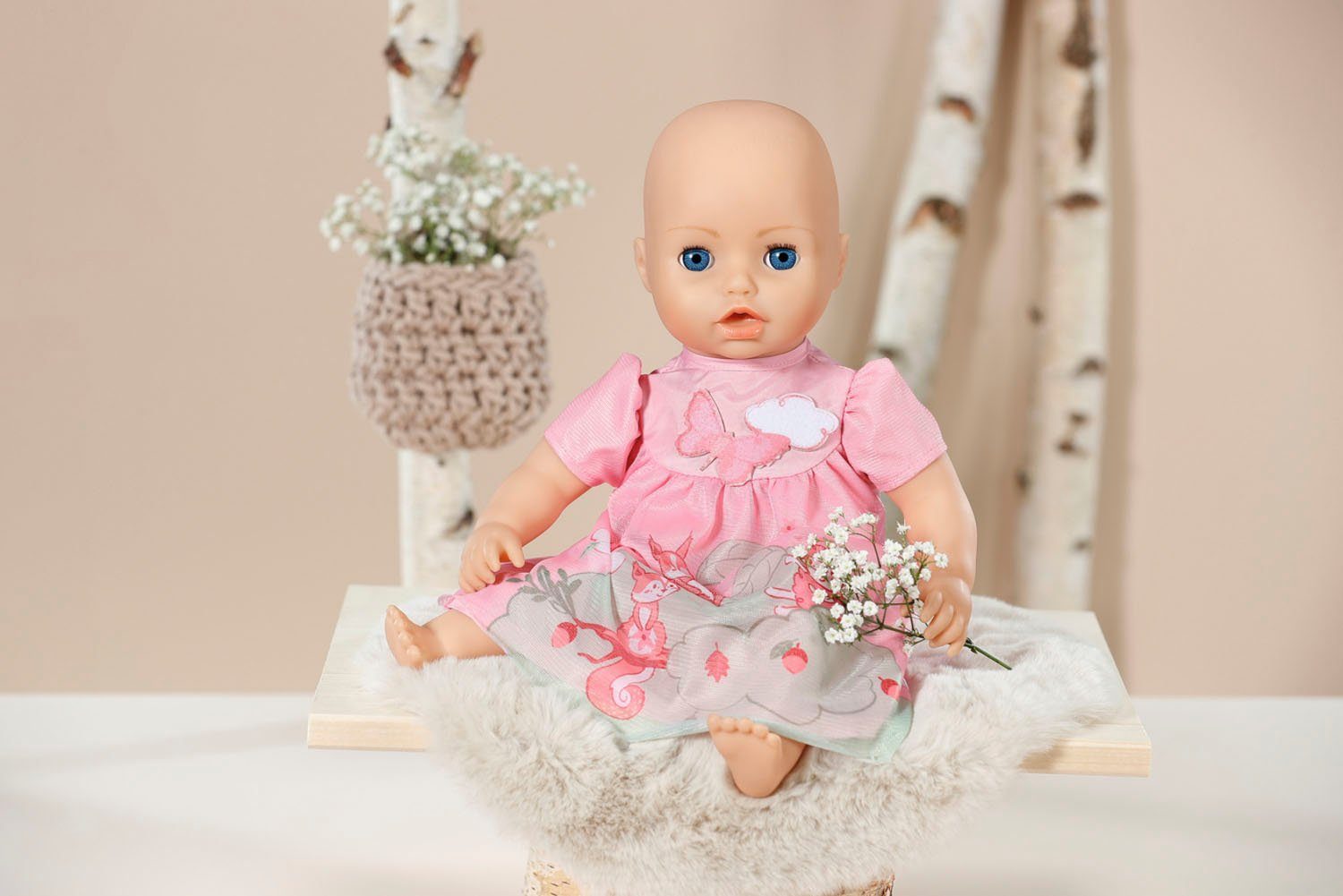 Baby Annabell Poppenkleding Jurk roze eekhoorntje, 43 cm