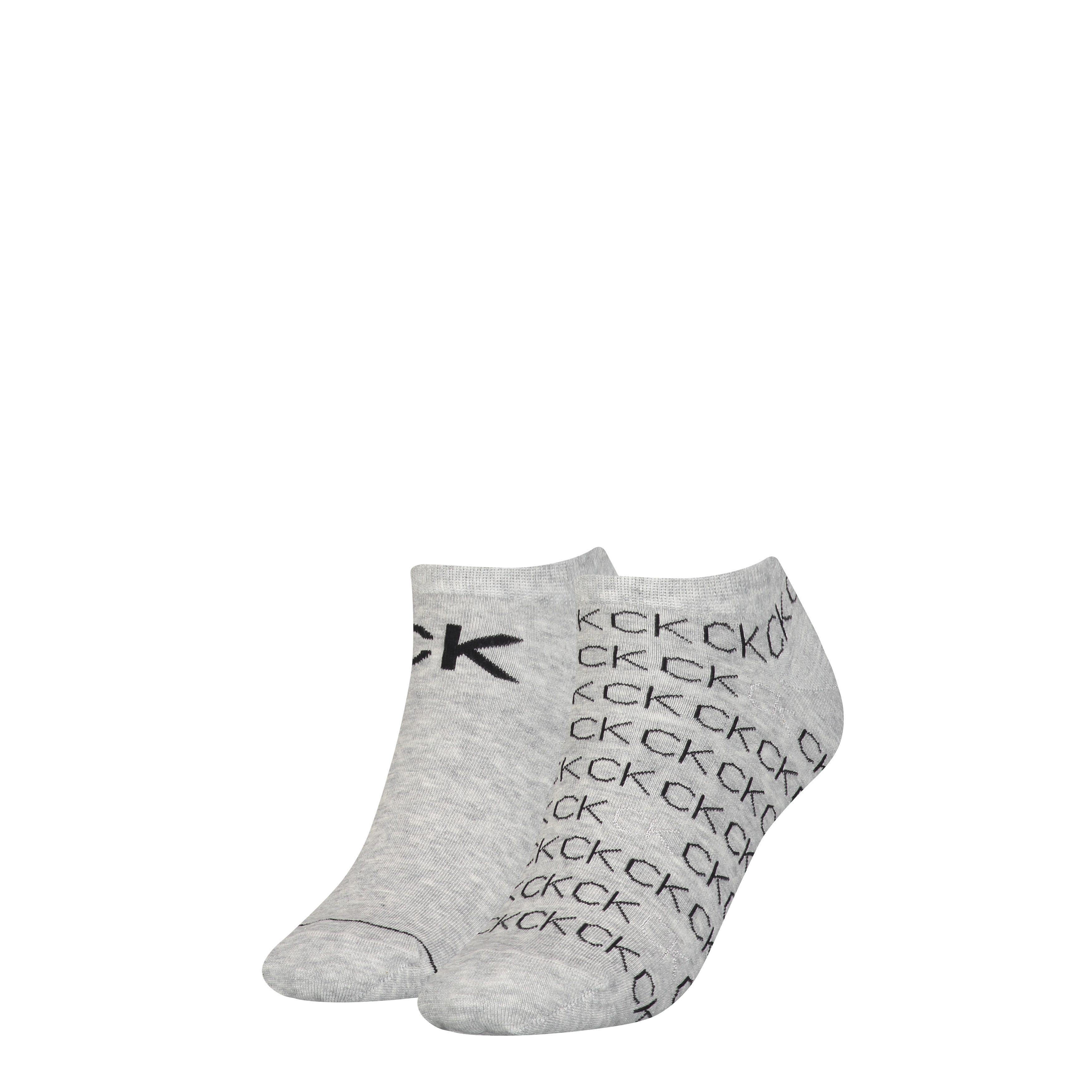 Calvin Klein Jeans Sneakersokken CK WOMEN SNEAKER 2P ALL OVER LOGO (2 paar) dames sneakersokken grijs