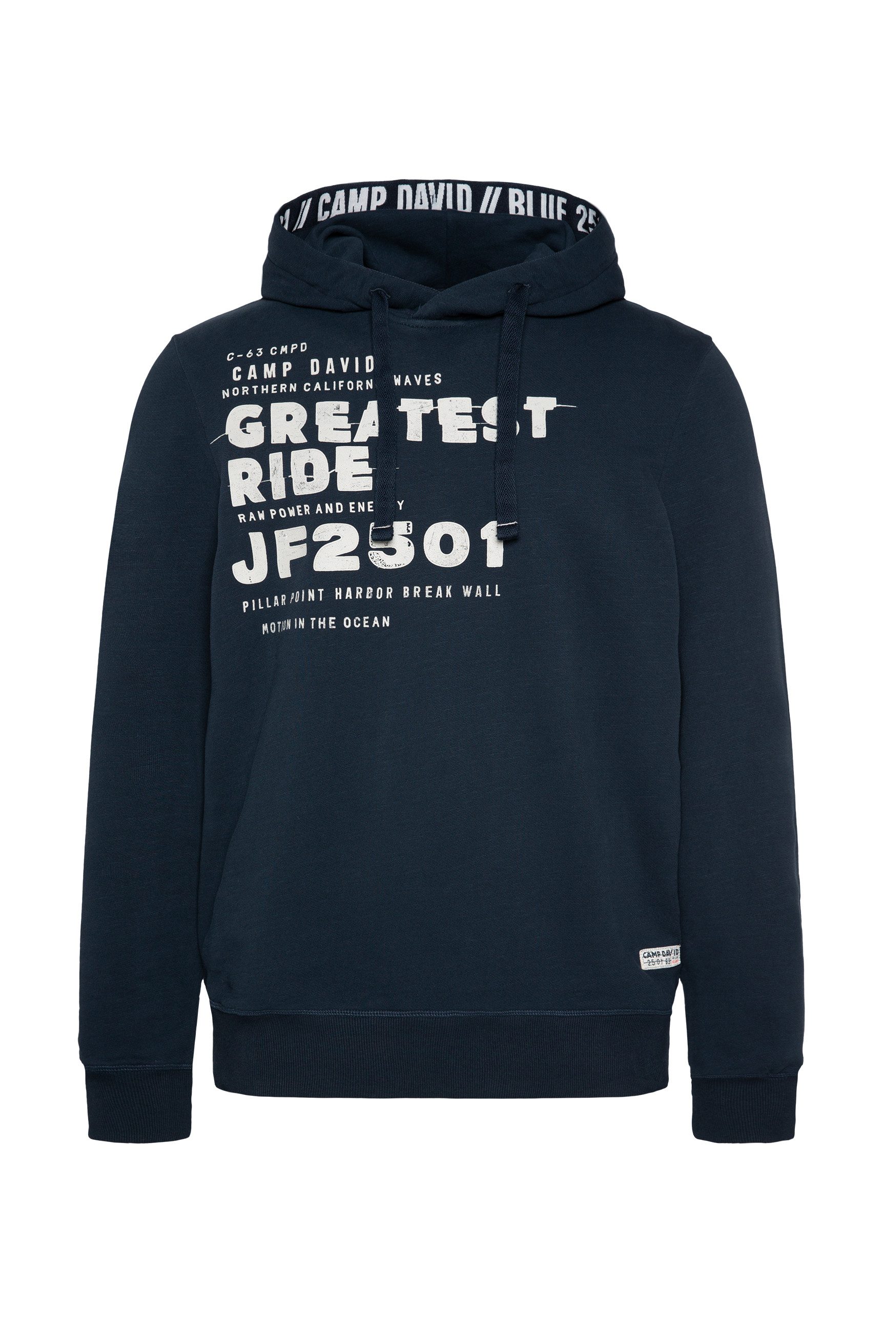 CAMP DAVID Hoodie met contrasterende print