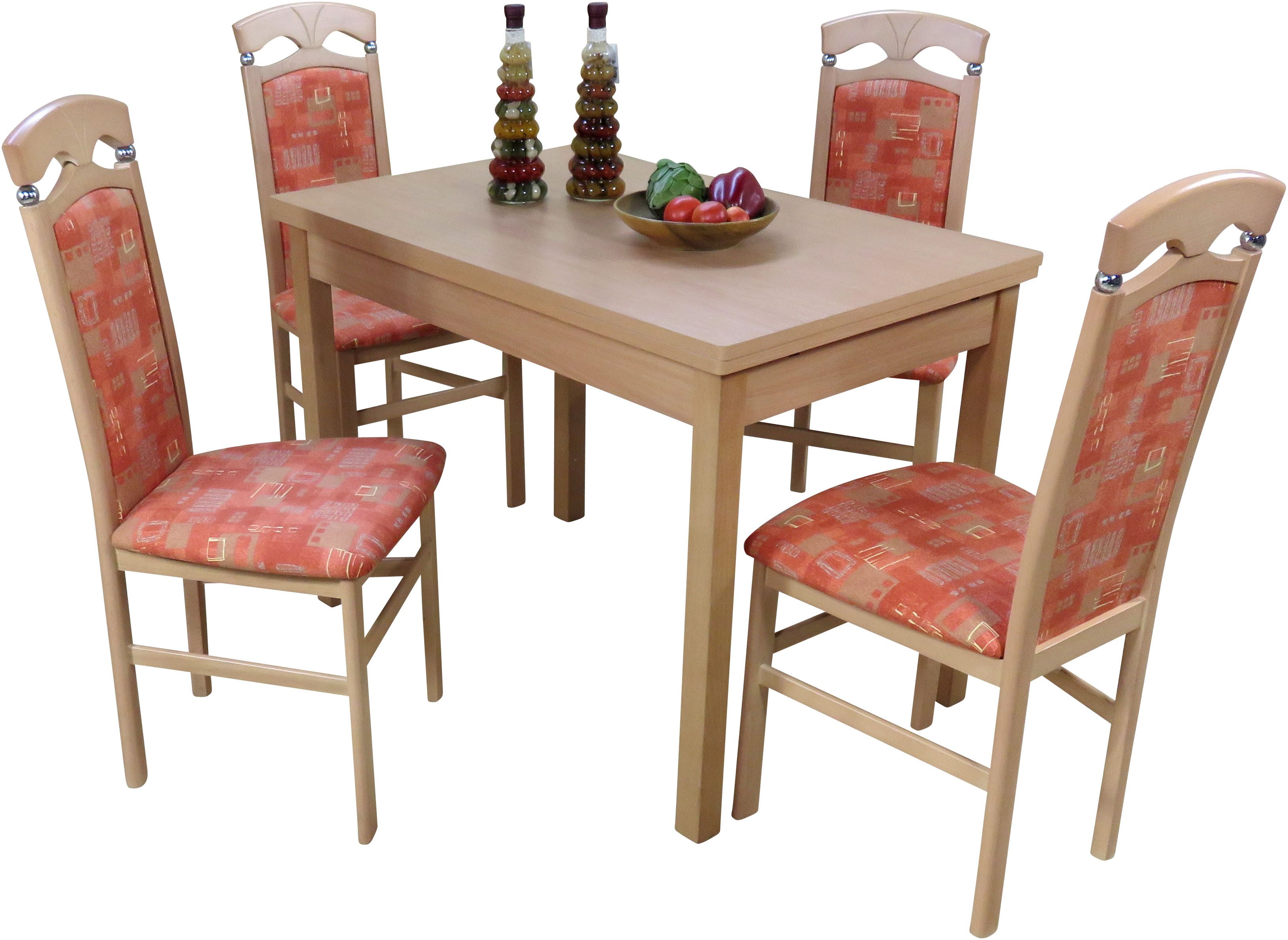 HOFMANN LIVING AND MORE Eethoek 5-delige eethoek Stoelen voorgemonteerd (voordeelset, 5-delig) eethoeken multicolor