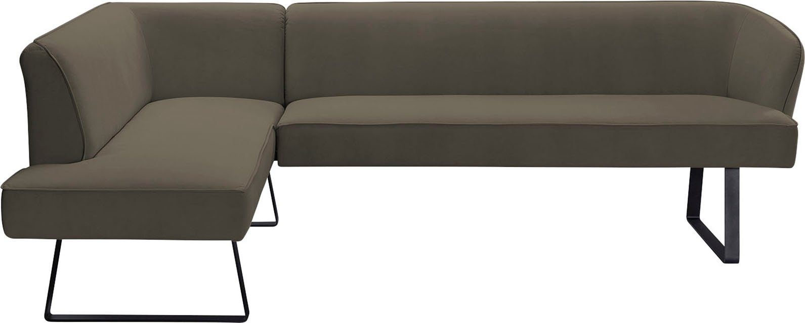exxpo - sofa fashion Hoekbank Americano met opstaande naad en metalen poten, bekleding in verschillende kwaliteiten
