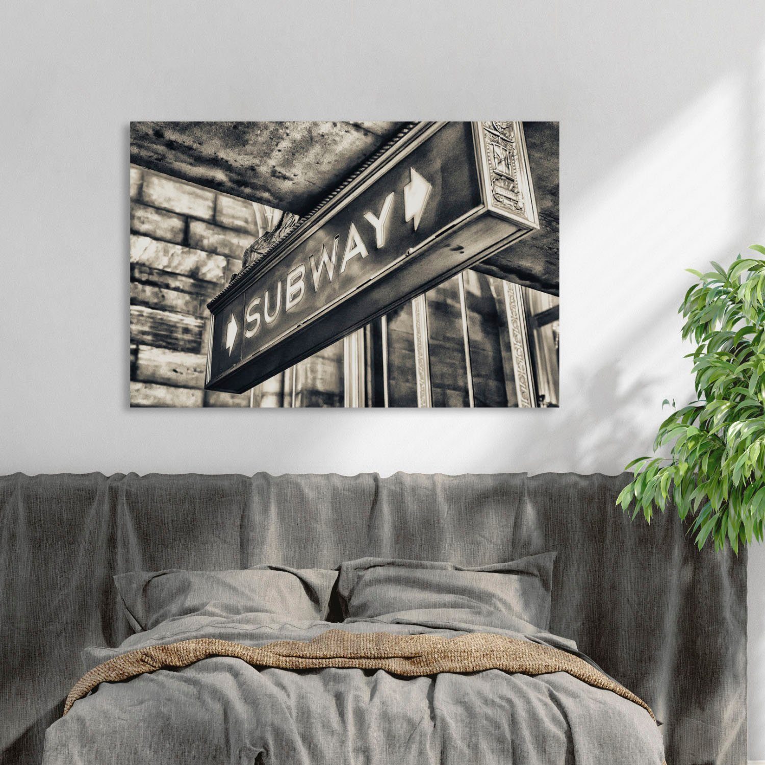 queence Artprint op acrylglas SUBWAY bord Fine Art-print in galeriekwaliteit