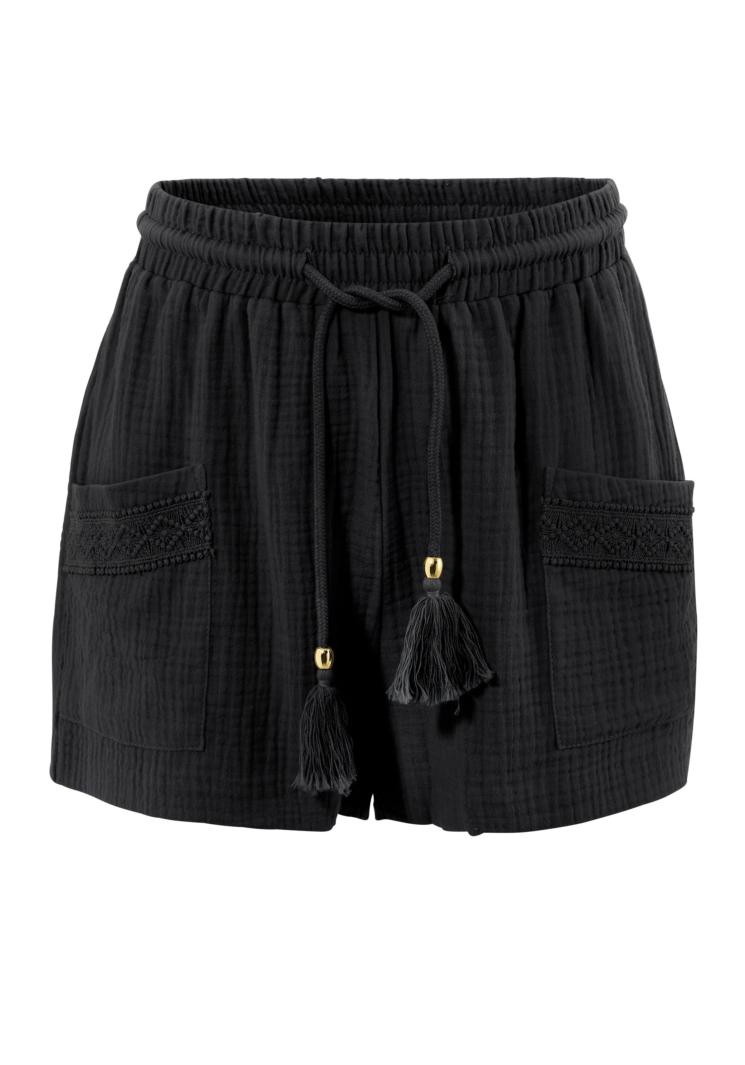Aniston CASUAL Short versierd met haakapplicaties