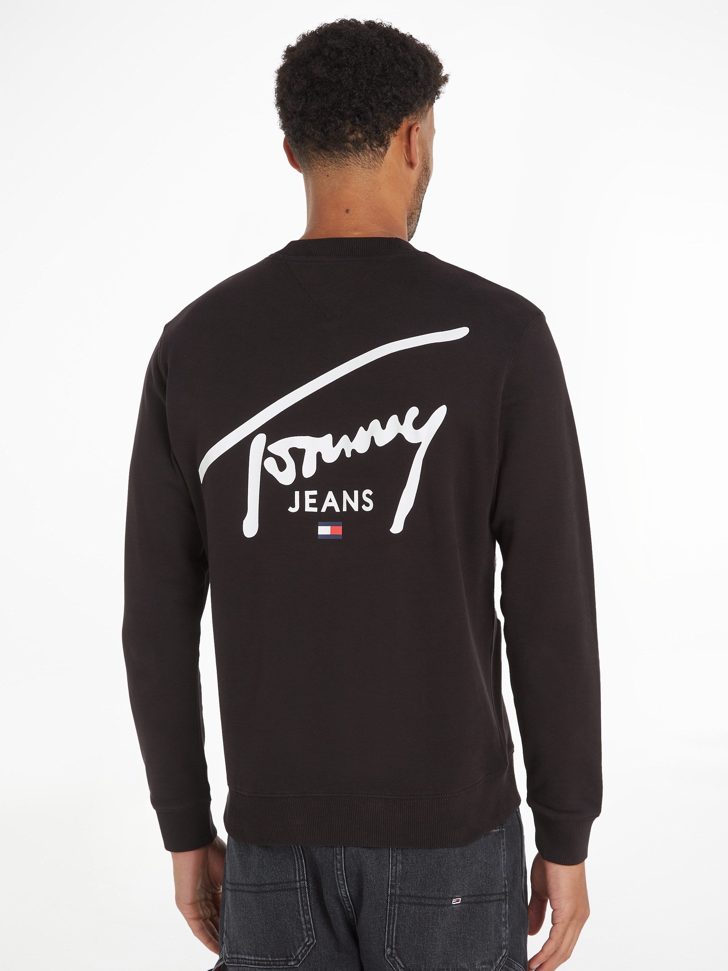 Tommy Jeans Plus Sweater TJM REG ENTRY GRAPHIC CREW EXT Grote maten met logo-inscriptie