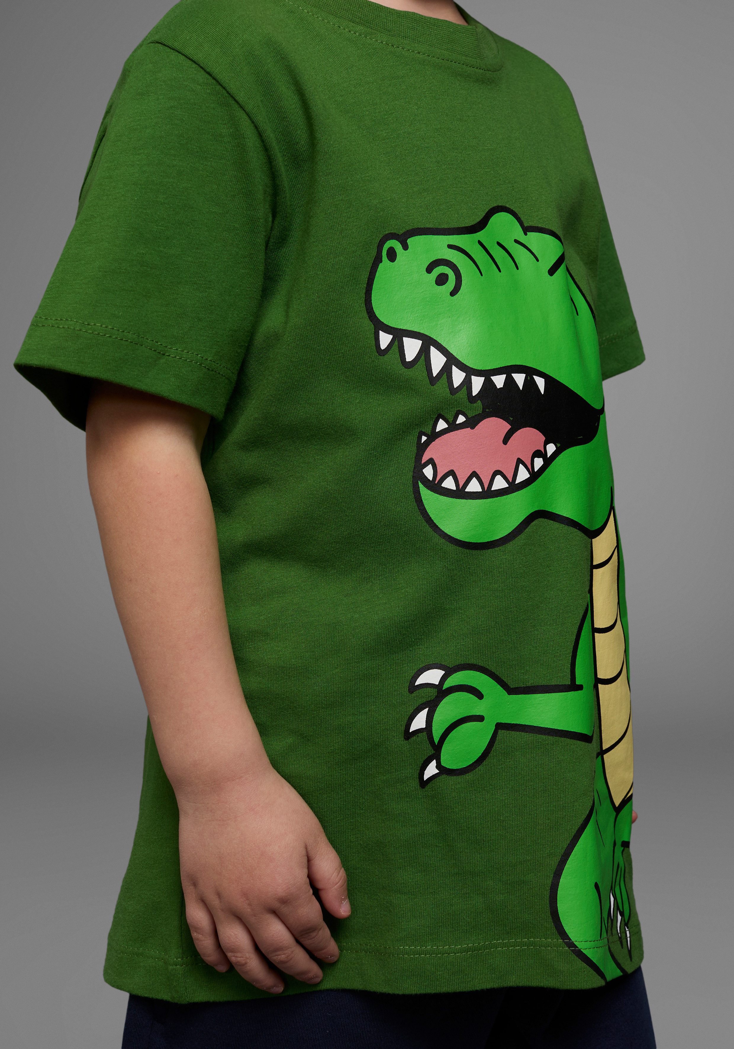 KIDSWORLD T-shirt Dinosaurus Korte mouwen, basic pasvorm, bedrukt, ronde hals