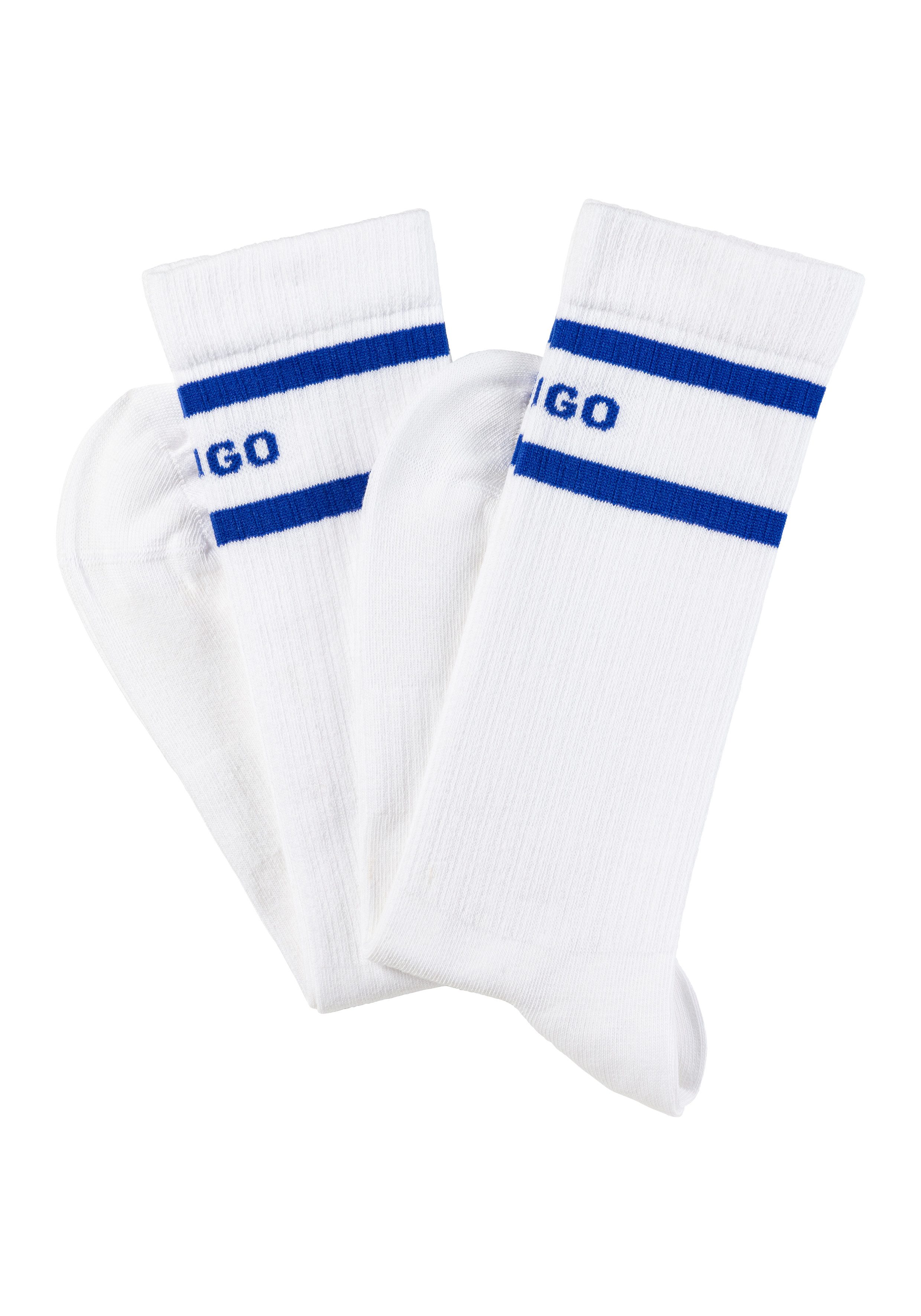 HUGO Blue Vrijetijdssokken 2P SK BLUE STRIPE CC Unisex Sportsokken High (2 paar)