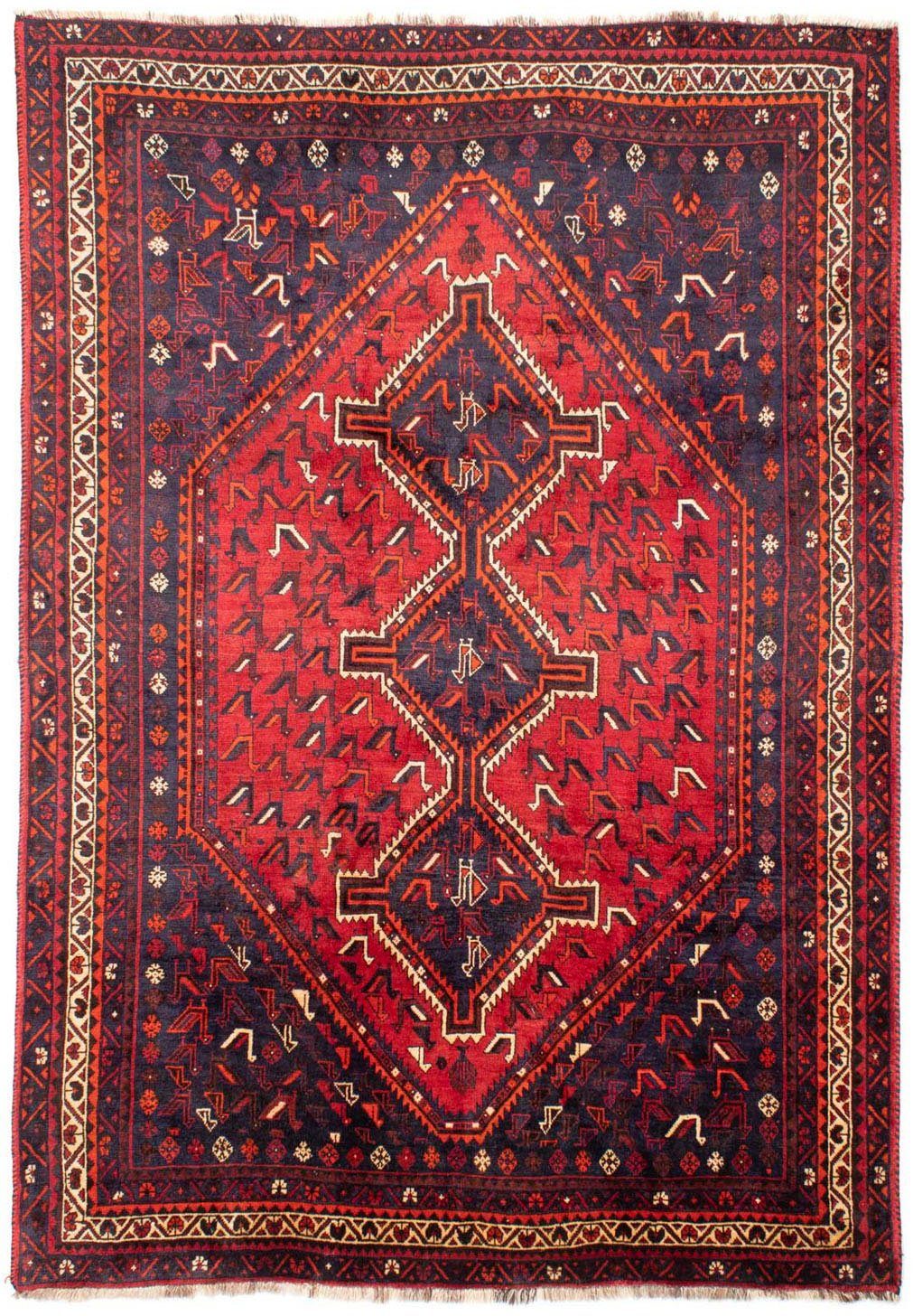 morgenland Wollen kleed Shiraz medaillon rosso scuro 300 x 215 cm Uniek exemplaar met certificaat