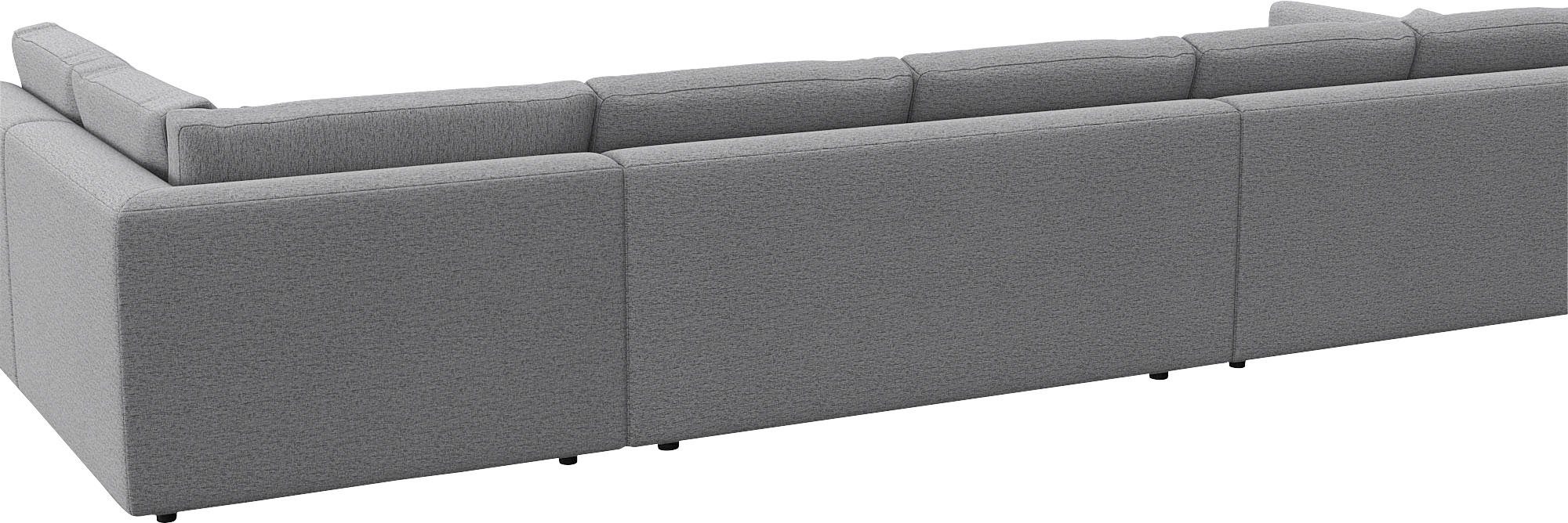 FLEXLUX Zithoek Lovane, U-vorm, comfortabel en comfortabel Zacht en zeer comfortabel, grote zitdiepte op koudschuim, inclusief sierkussen