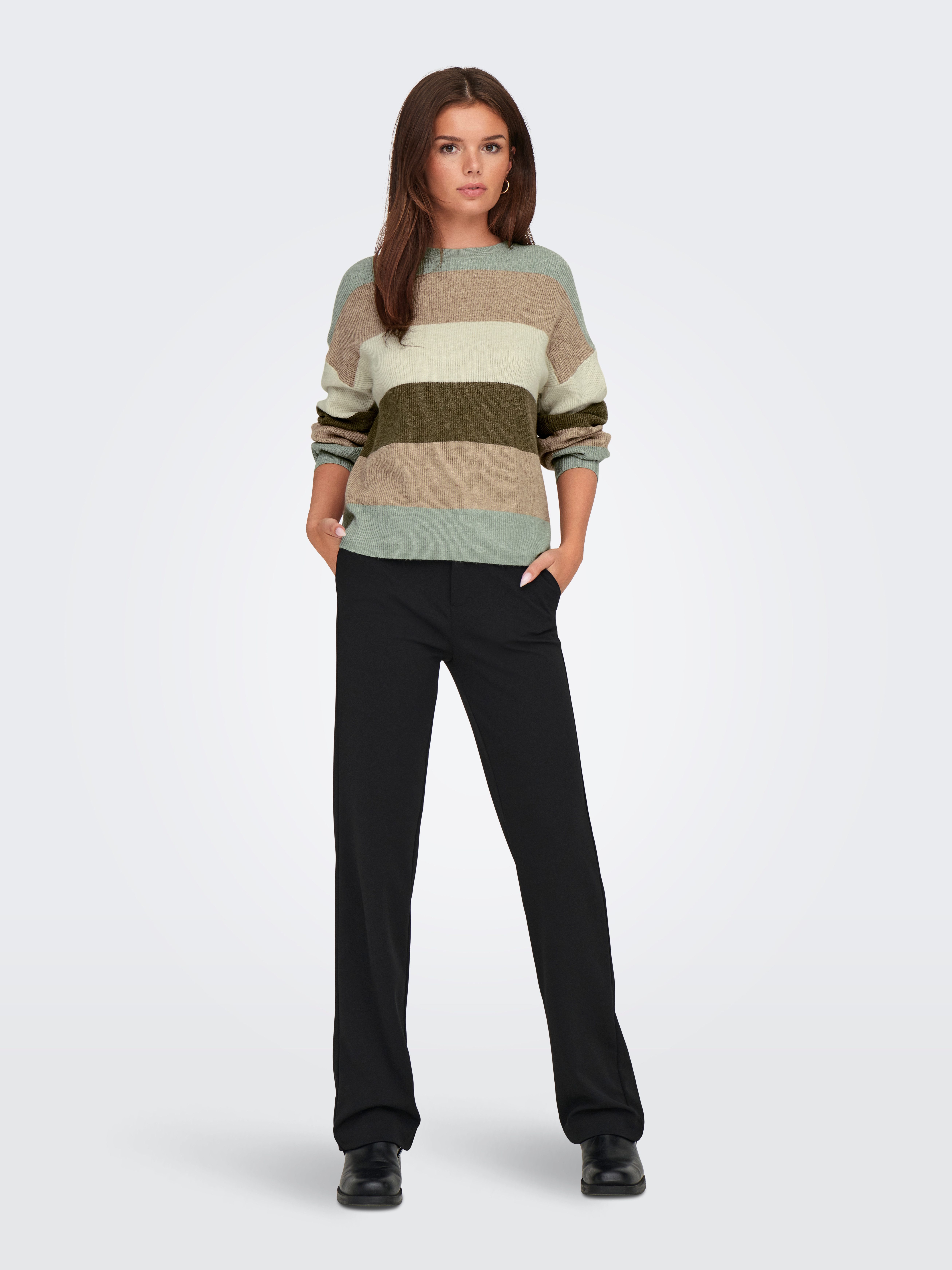 Only Gebreide trui ONLATIA L/S STRIPE PULLOVER KNT NOOS