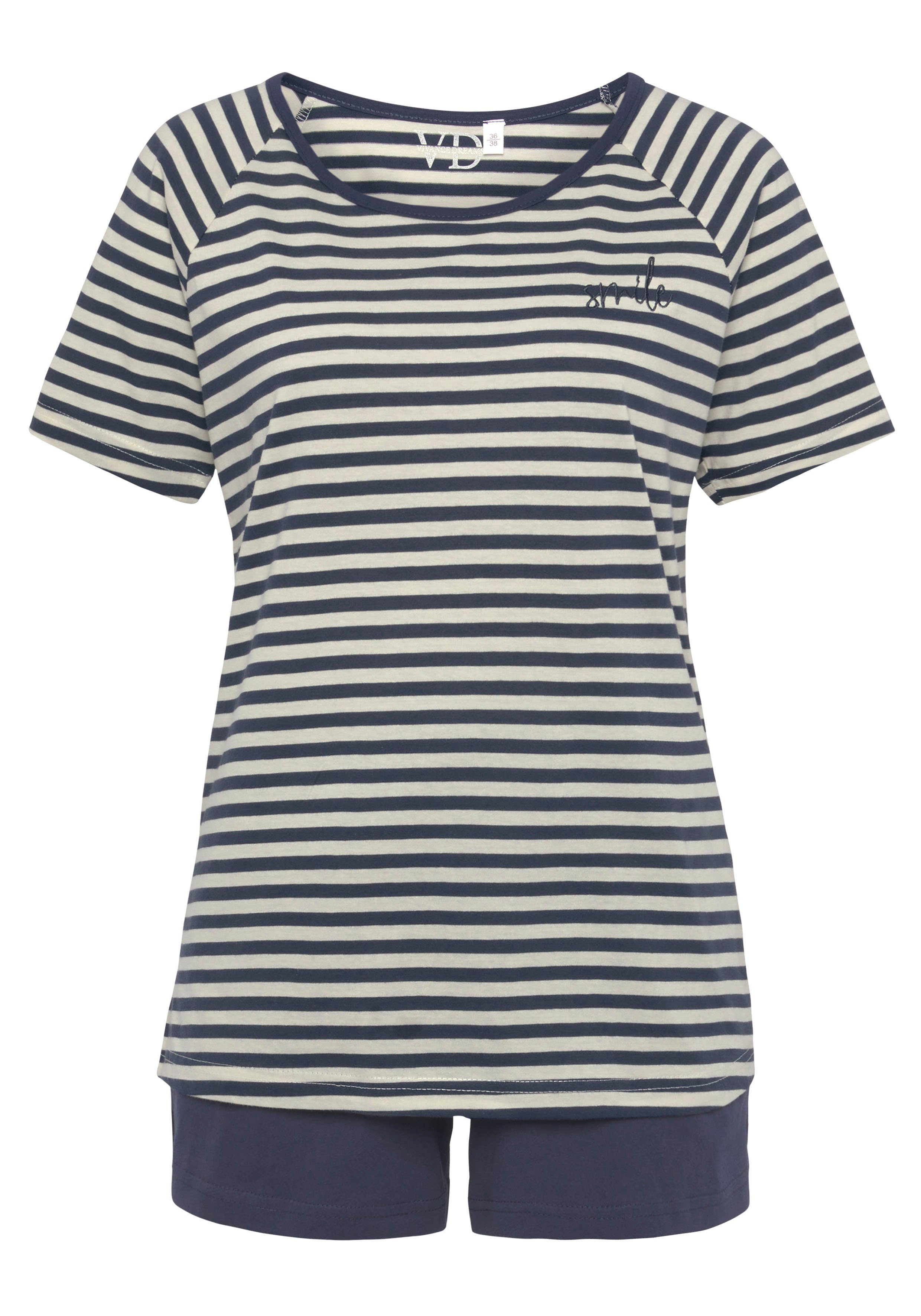 Vivance Dreams Shortama met een mooi gestreept patroon (2-delig)