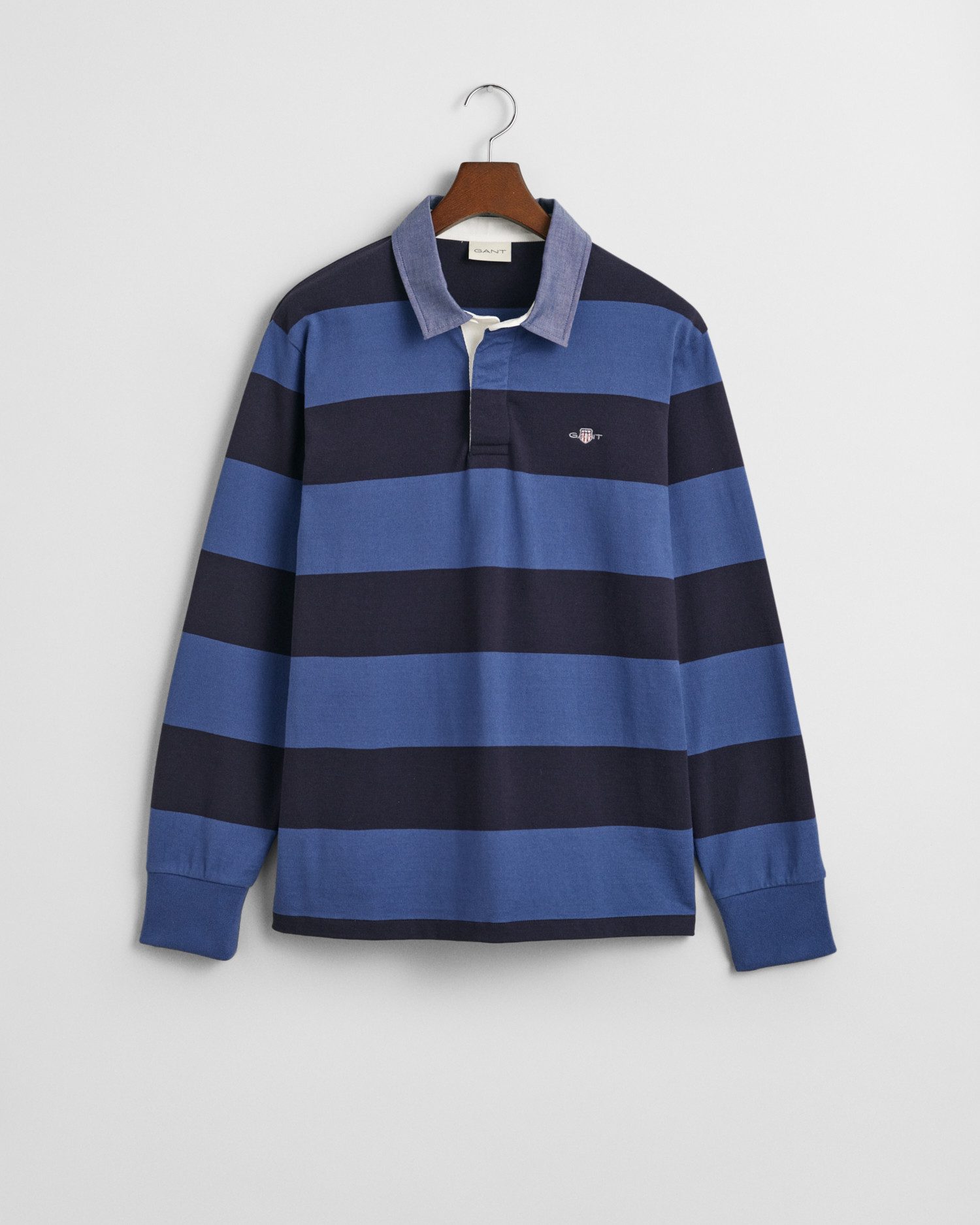 Gant Poloshirt met lange mouwen REG CHAMBRAY STRIPE HEAVY RUGGER