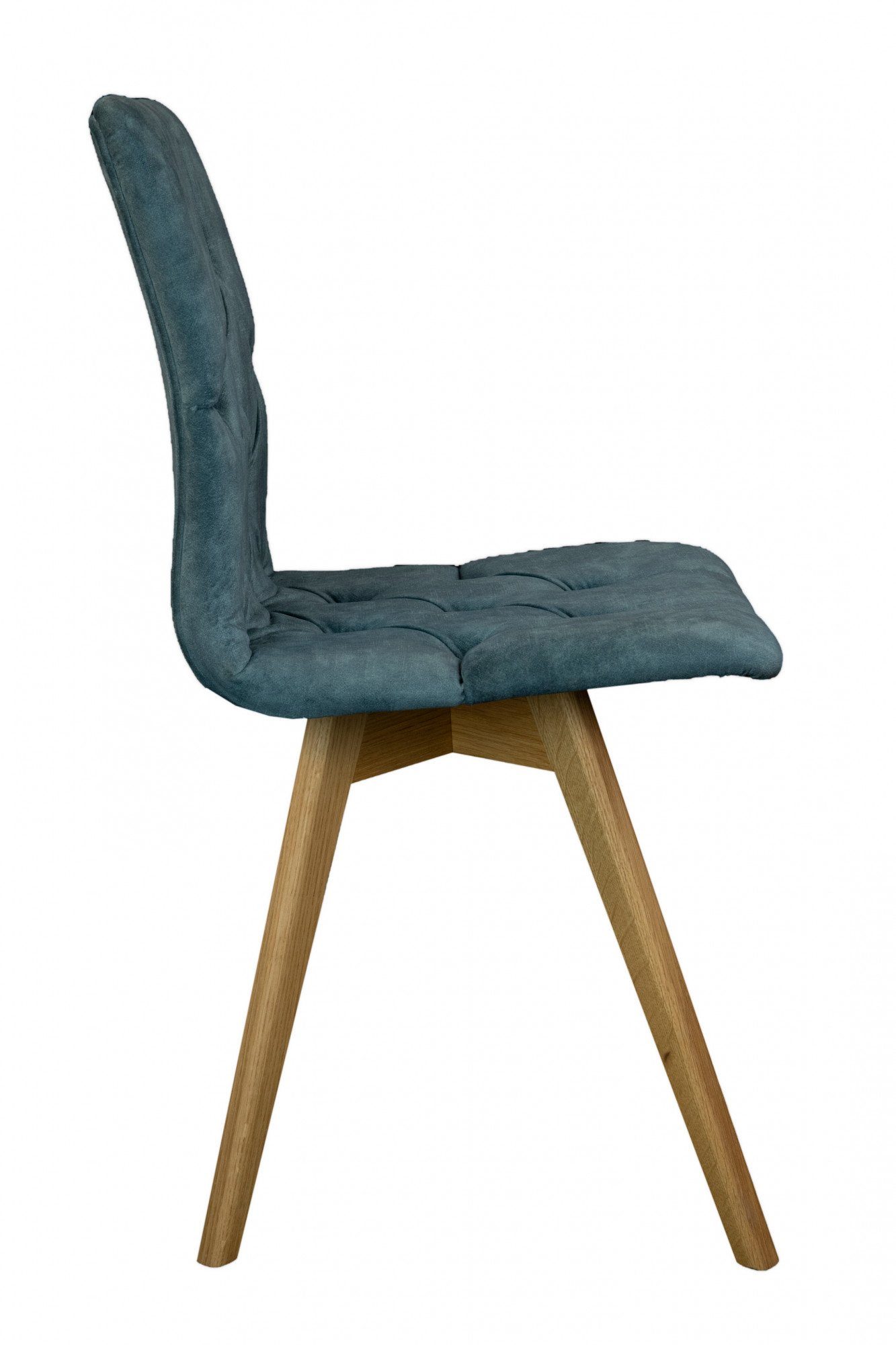 andas Eetkamerstoel Rania Massief houten frame, met knoophechting (set, 2 stuks)