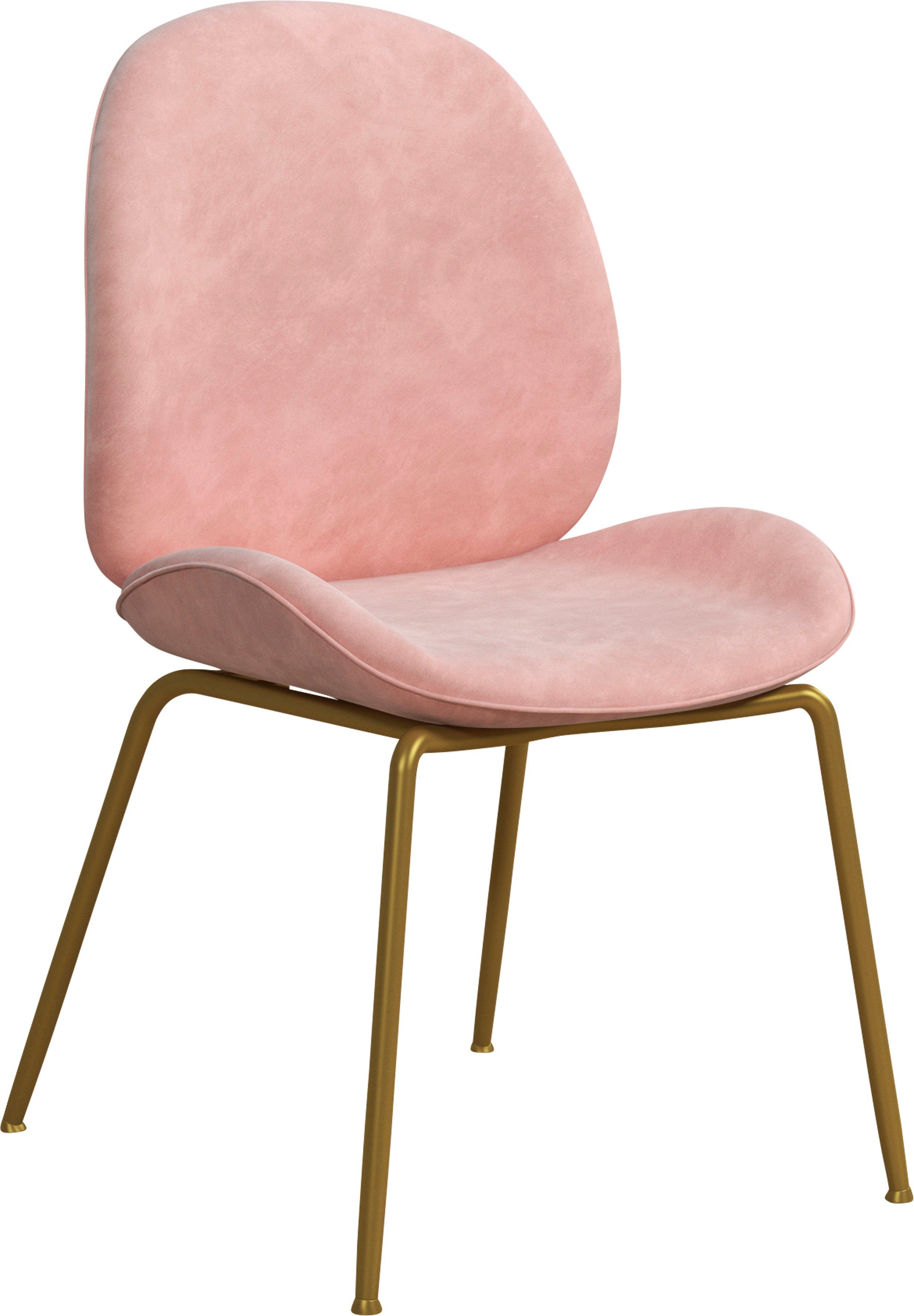 CosmoLiving by Cosmopolitan Eetkamerstoel Astor Zacht verdikte zitting en rugleuning, messingkleurig frame, zithoogte 47 cm (1 stuk)