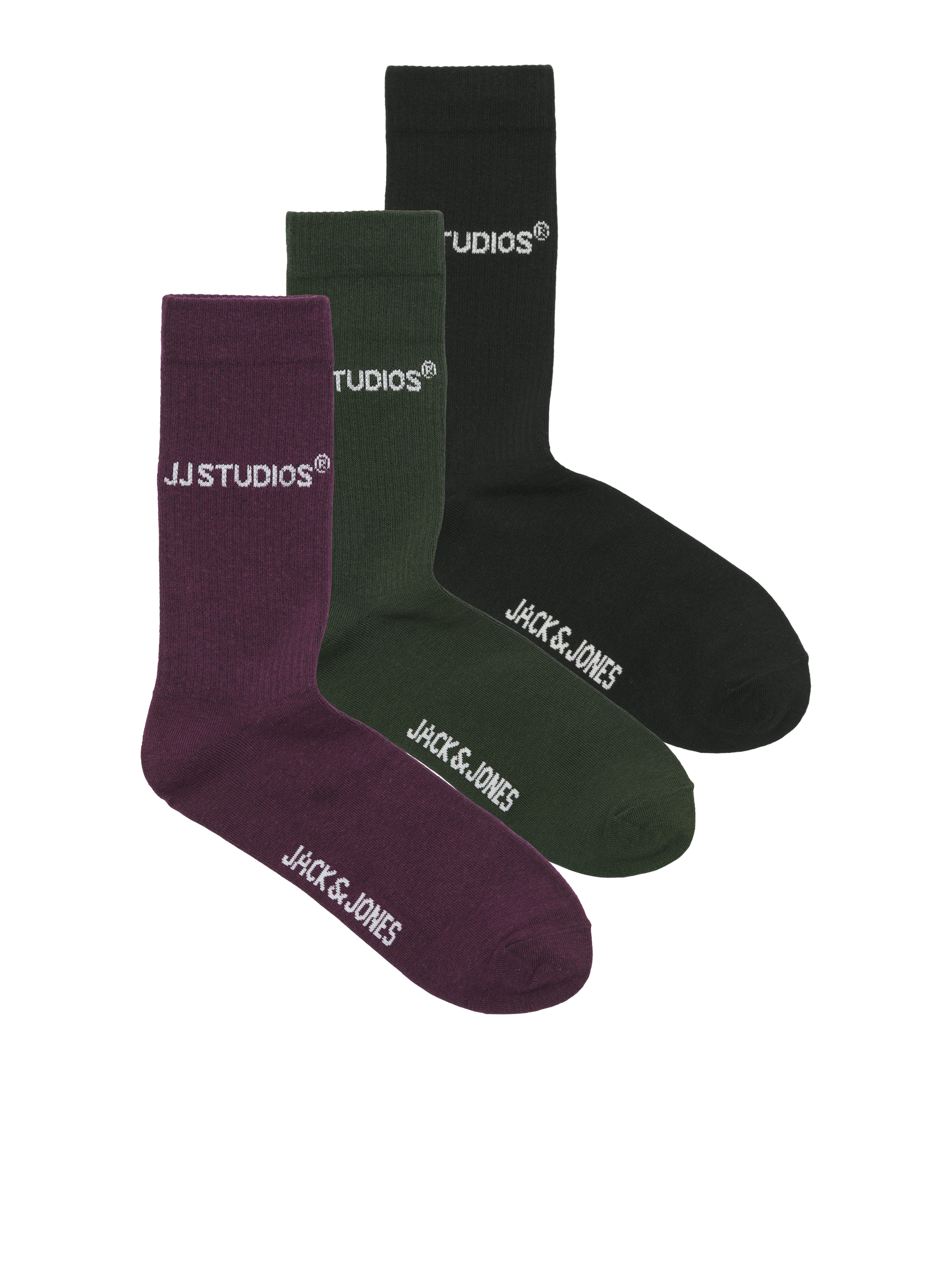 Jack & Jones Vrijetijdssokken JACSOHO TENNIS SOCKS 3 PACK NOOS (set, 3 paar) heren sokken groen