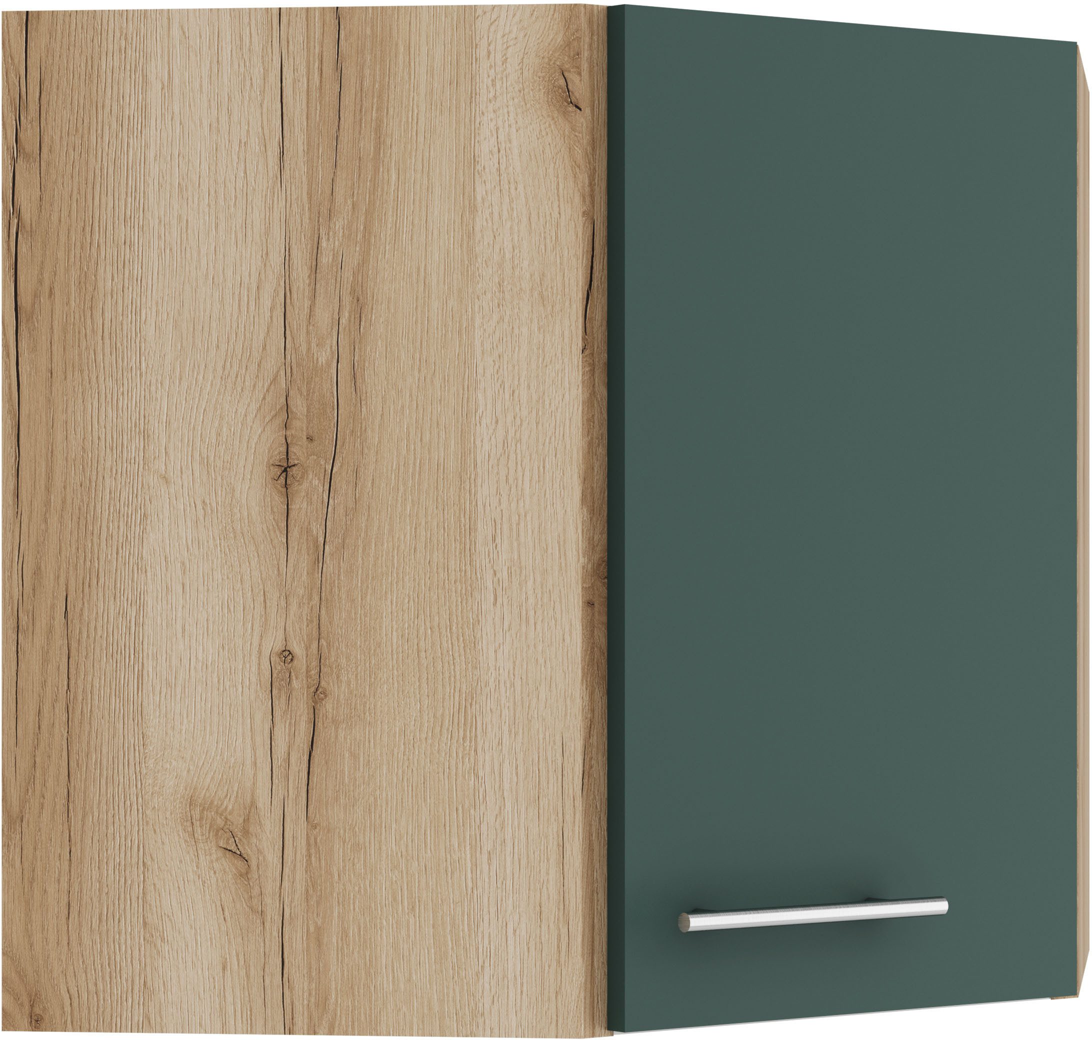 OPTIFIT Hangend hoekkastje Bella Breedte 60 x 60 cm, deuropening verwisselbaar hangkasten groen