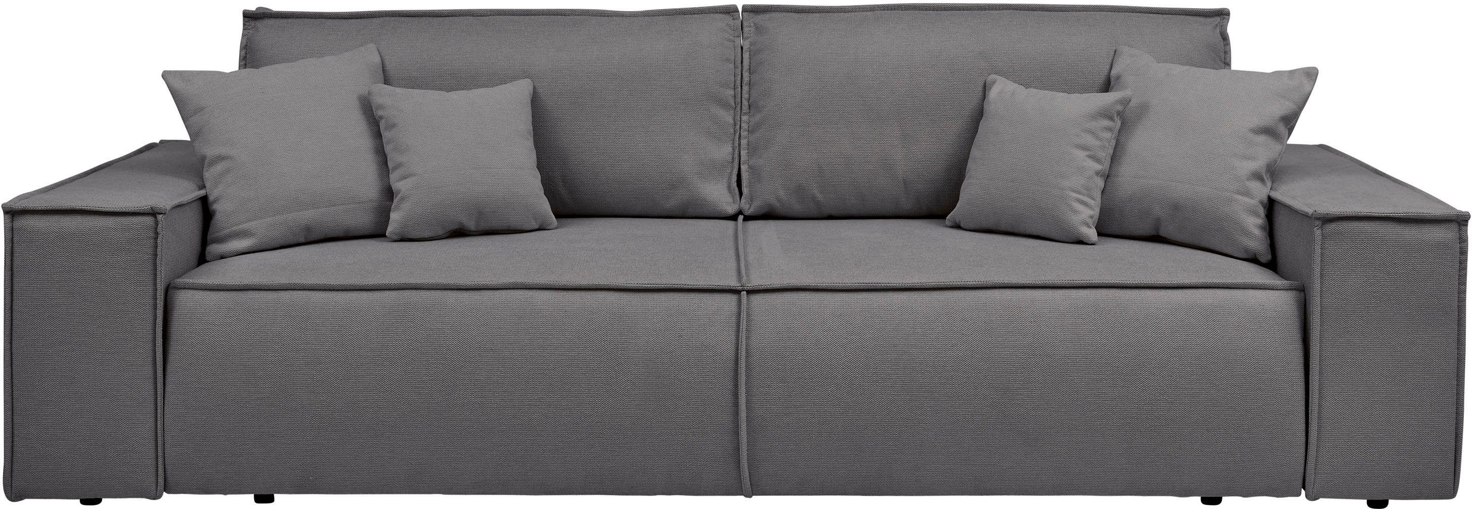 andas 3-zitsbank FINNLEY slaapbank 257 cm, slaapfunctie met bedlade (200/136cm)