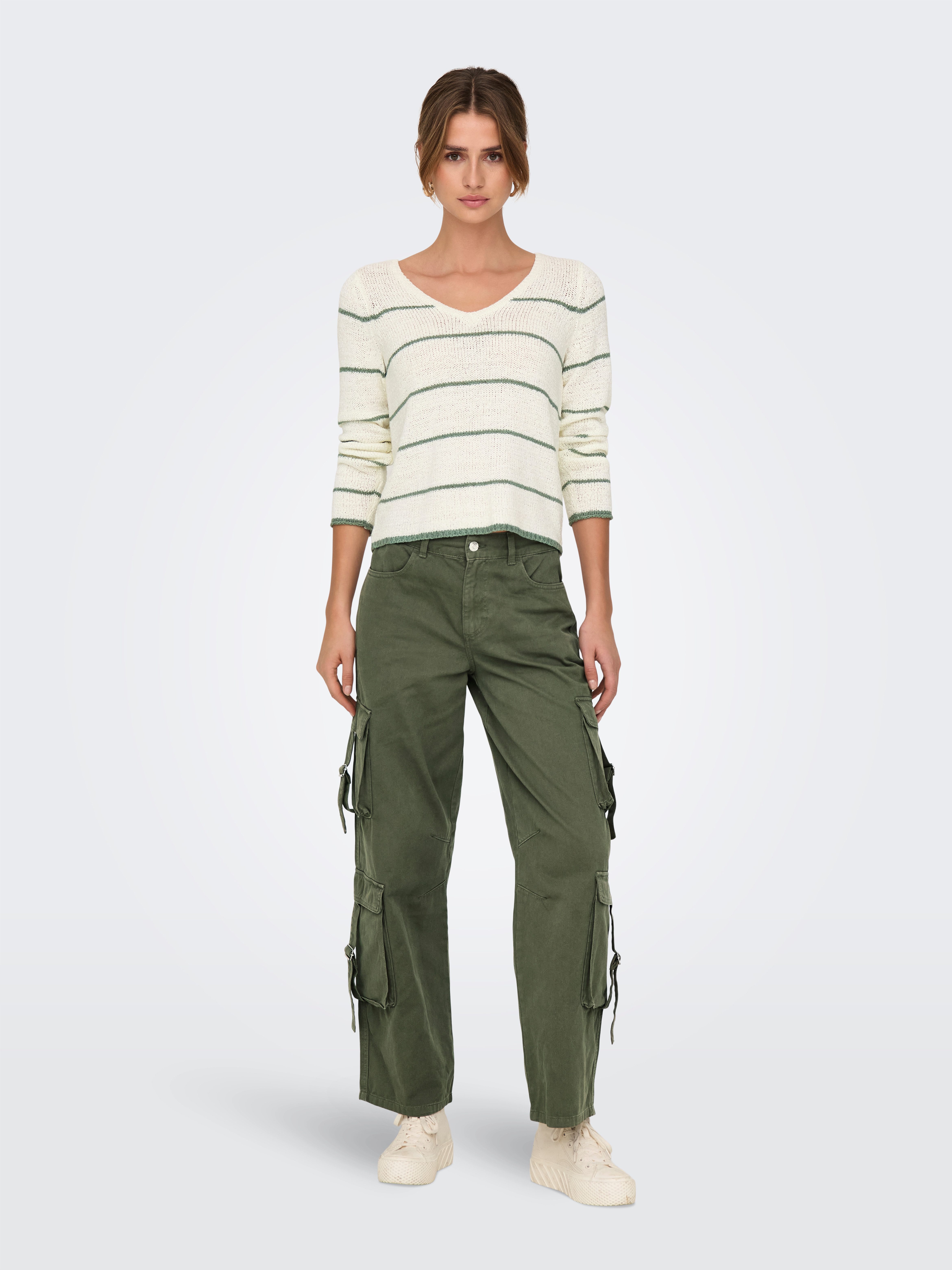 Only Trui met V-hals ONLGEENA L/S V-NECK KNT NOOS