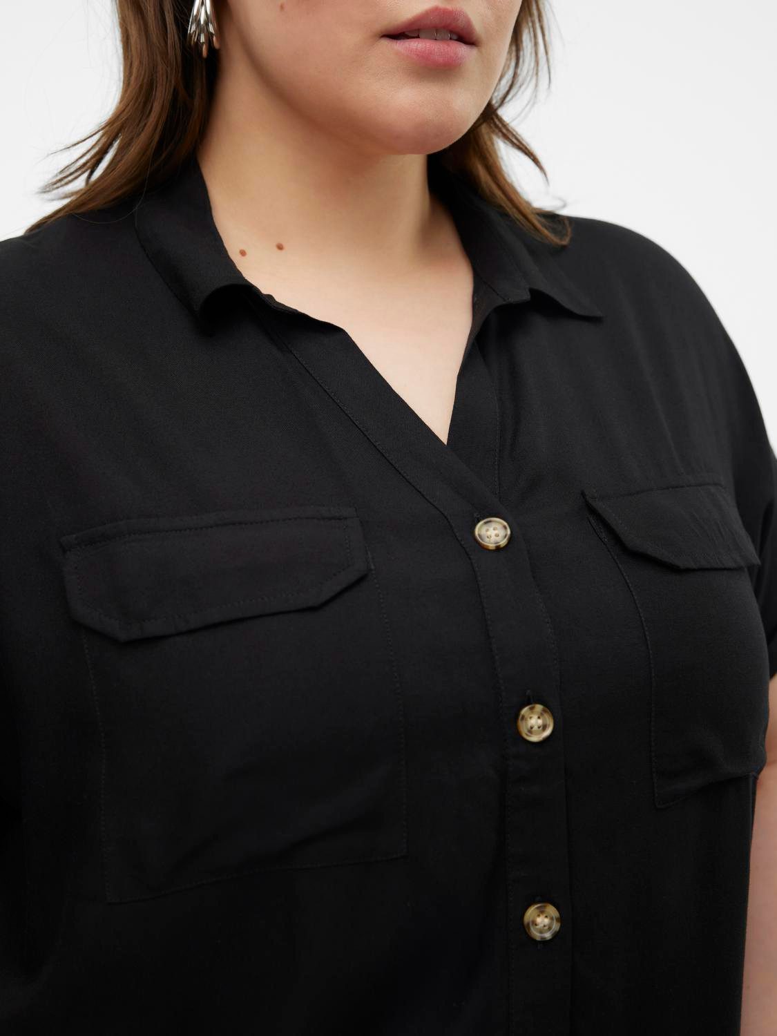Vero Moda Curve Blouse met korte mouwen VMCBUMPY S S SHIRT WVN GA CUR NOOS